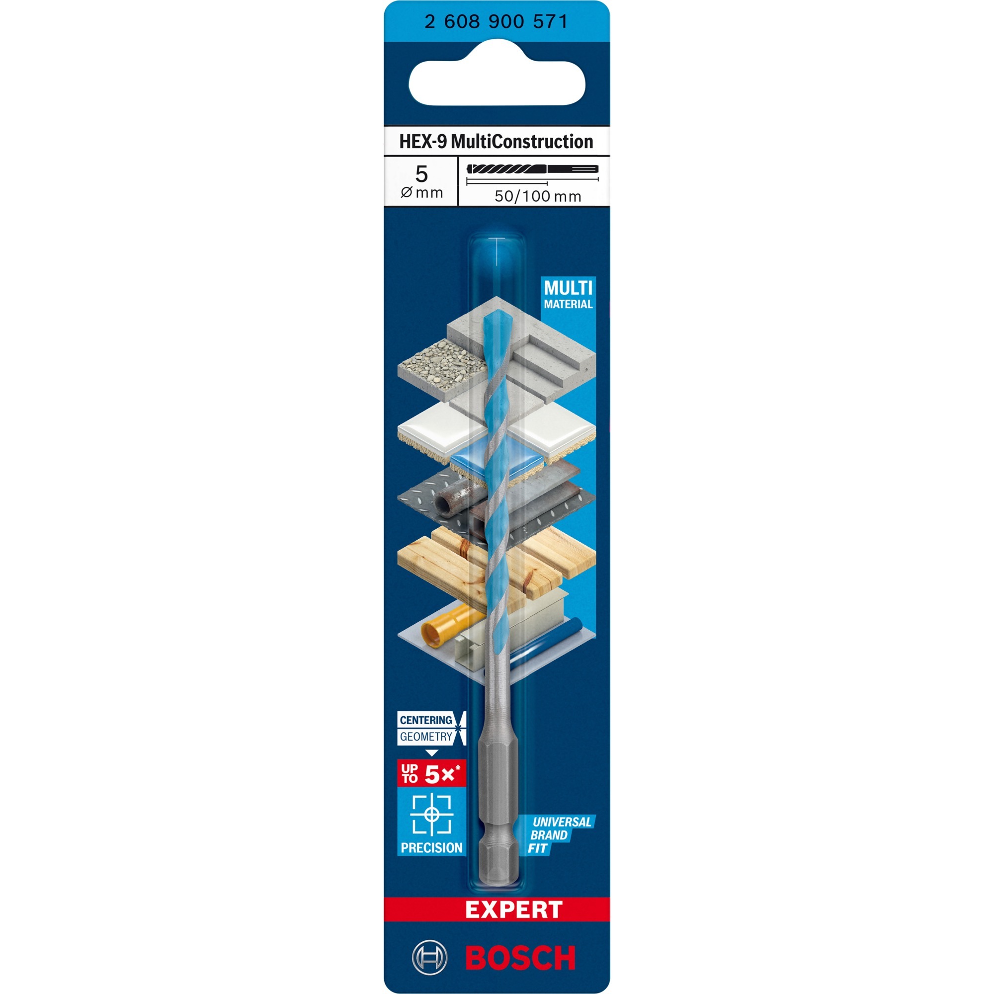 EXPERT HEX-9 MultiConstruction Bohrer, Ø 5mm