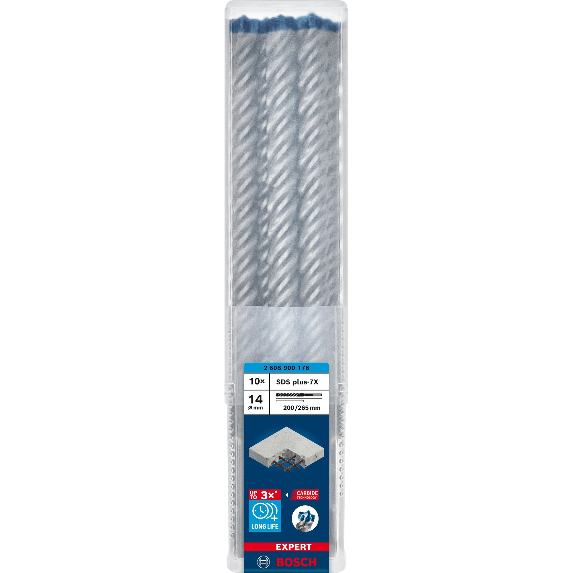 EXPERT Hammerbohrer SDS-plus-7X, Ø 14mm, 10 Stück