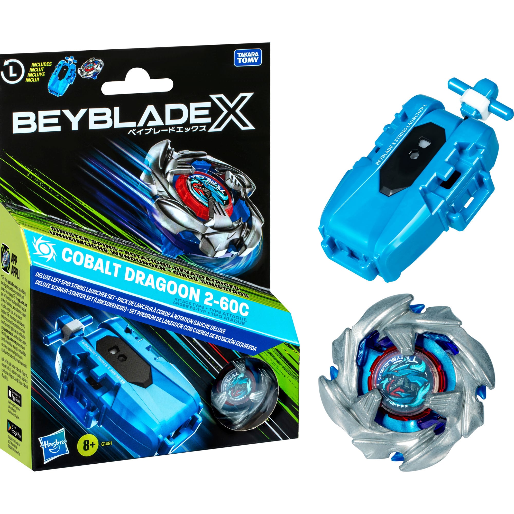 Beyblade X Cobalt Dragoon 2-60C Starter Set, Geschicklichkeitsspiel
