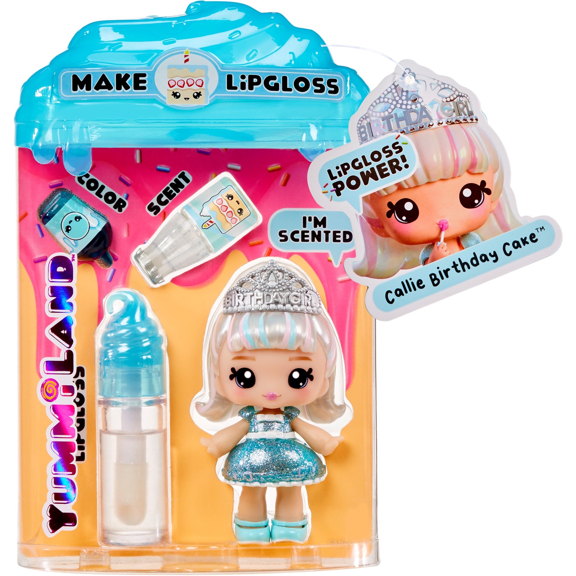 MGA Entertainment Yummiland Lipgloss Doll – Callie Birthday Cake, Puppe | 00035051120704 MGA Entertainment Yummiland Lipgloss Doll – Callie Birthday Cake, Puppe | 00035051120704
