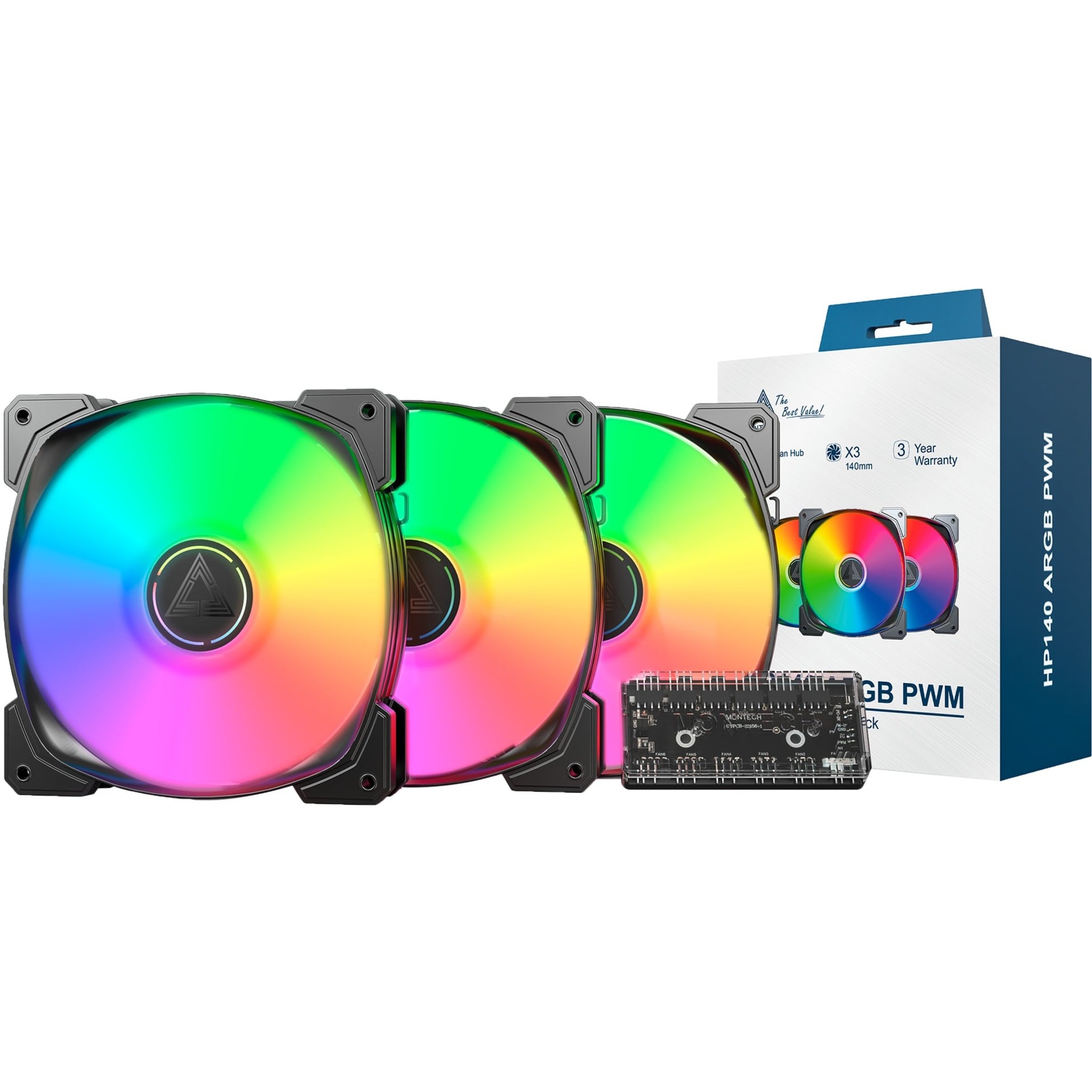 HP140 ARGB PWM 140x140x25, Gehäuselüfter