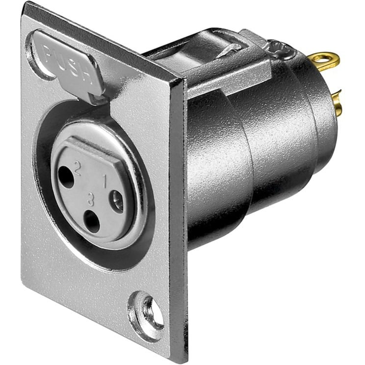 Mikrofon-Einbaubuchse, 3Pin, Einbau-Anschluss