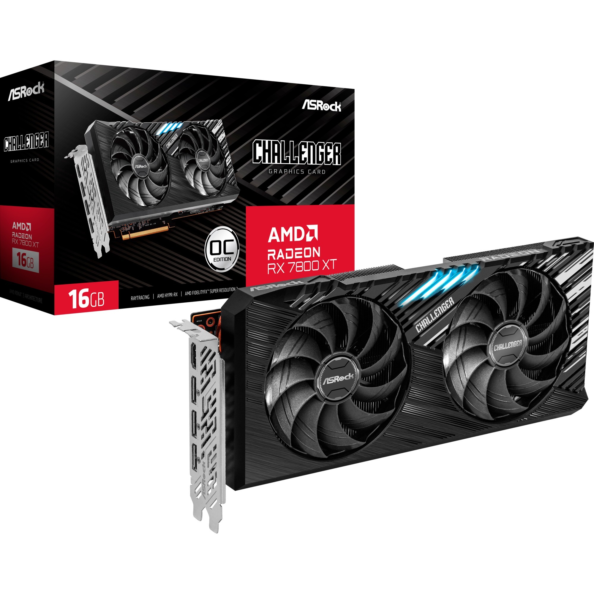 ASRock Radeon RX 7800 XT Challenger 16 GB OC, Grafikkarte | 04710483943683 ASRock Radeon RX 7800 XT Challenger 16 GB OC, Grafikkarte | 04710483943683