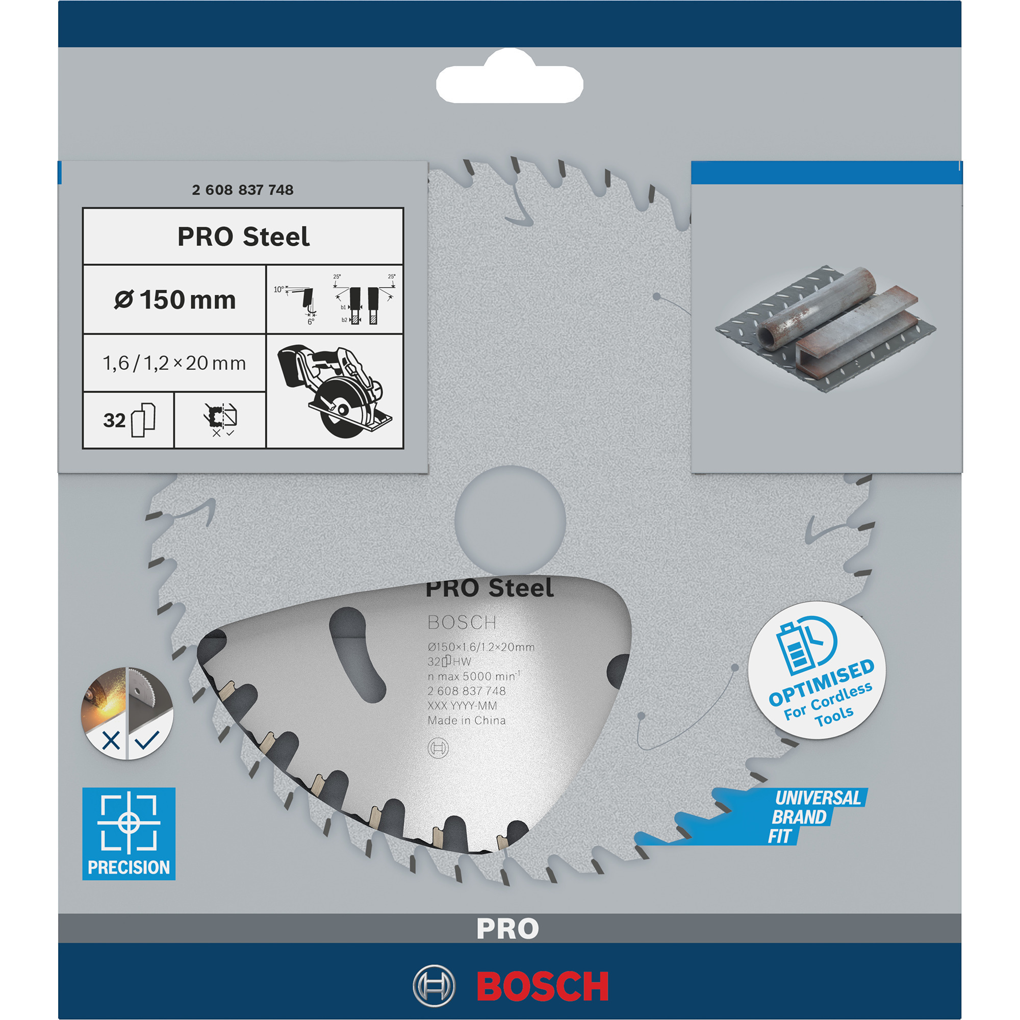 PRO Steel cordless Kreissägeblatt, Ø 150mm, 32Z