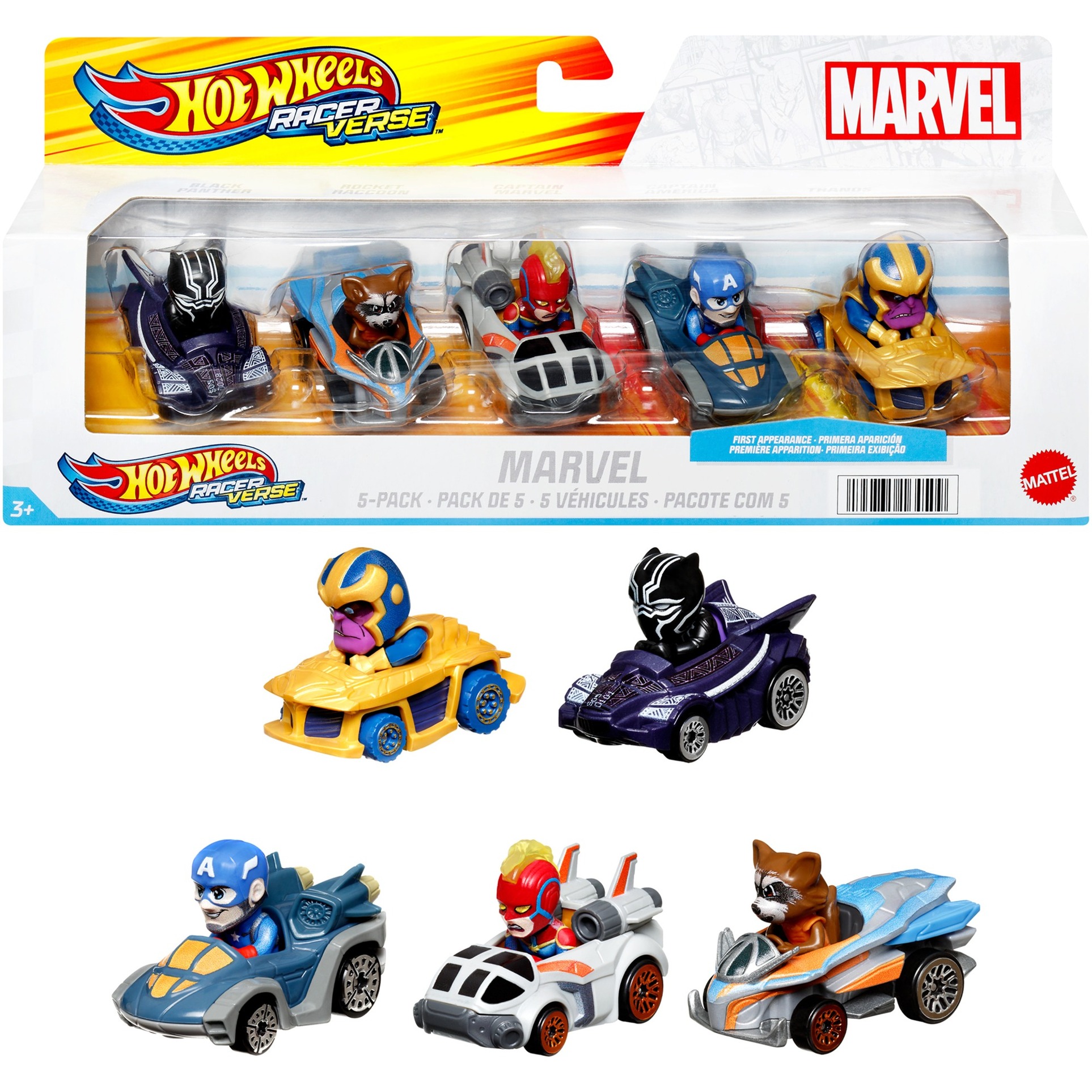 Hot Wheels Racerverse Marvel 5er-Pack, Spielfahrzeug | 00194735164509 Hot Wheels Racerverse Marvel 5er-Pack, Spielfahrzeug | 00194735164509