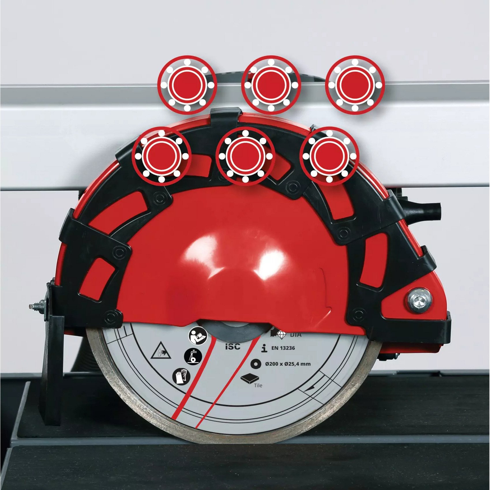 EINHELL Radial-Fliesenschneidmaschine TE-TC 620/1 U, Fliesenschneider rot/grau, 900 Watt