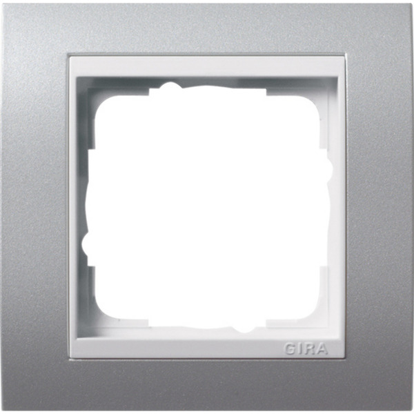 Abdeckrahmen 1-fach Aluminium mit Zwischenrahmen, Abdeckung