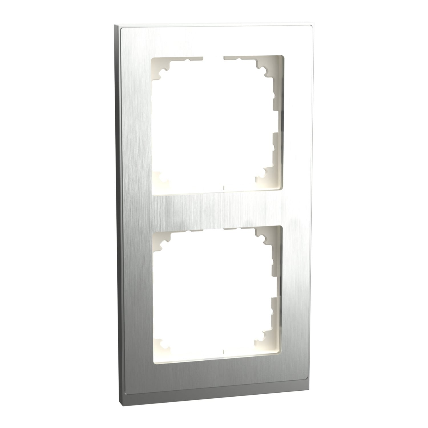 Decor-Rahmen zweifach mit glänzender Oberfläche aus Metall und Thermoplast, Maße 83x154x12 mm