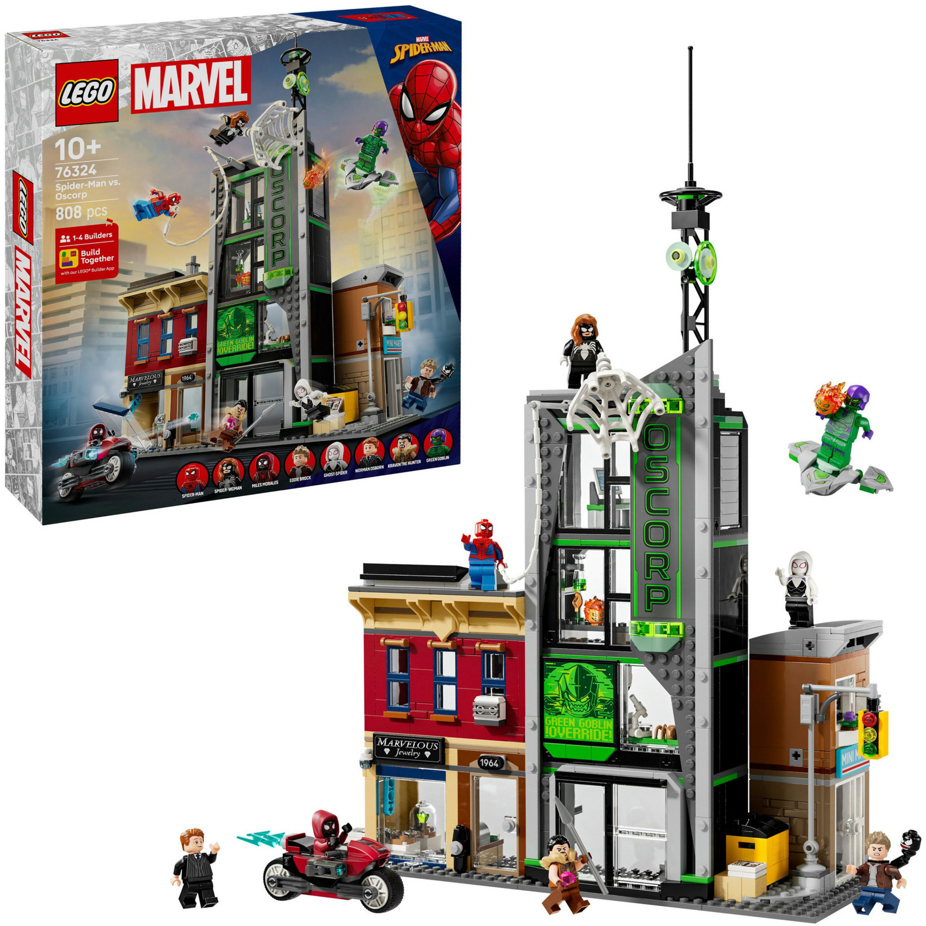 76324 Marvel Super Heroes Spider-Man vs. Oscorp, Konstruktionsspielzeug