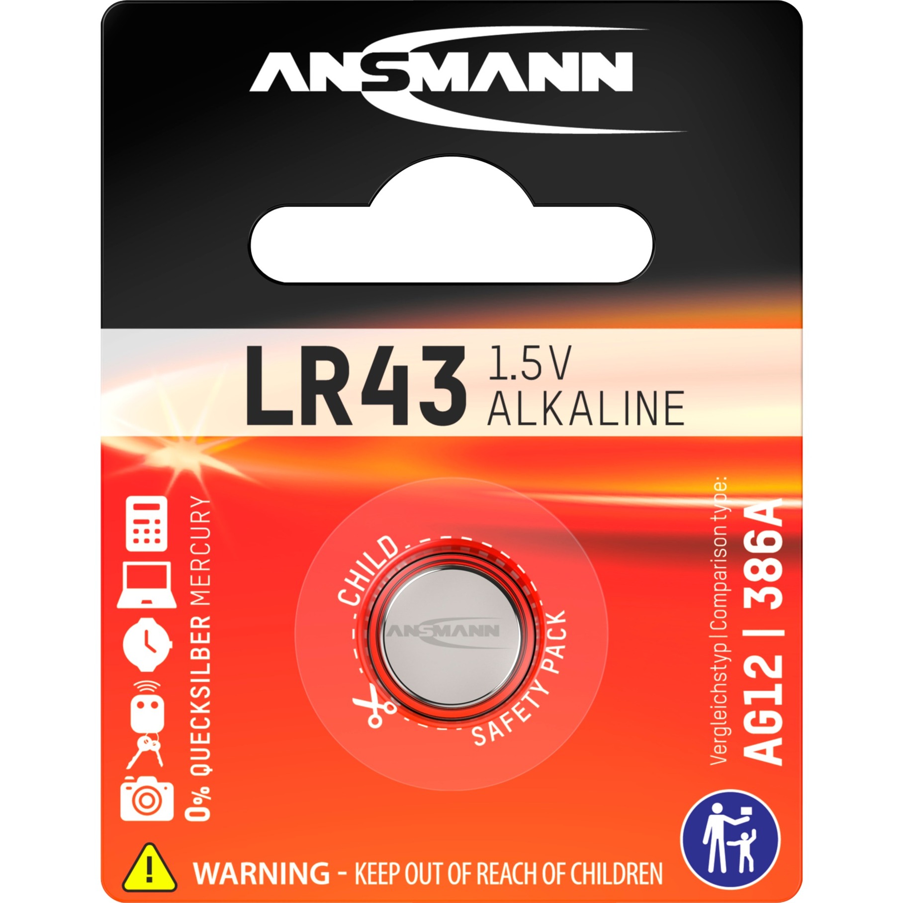 LR43, Batterie