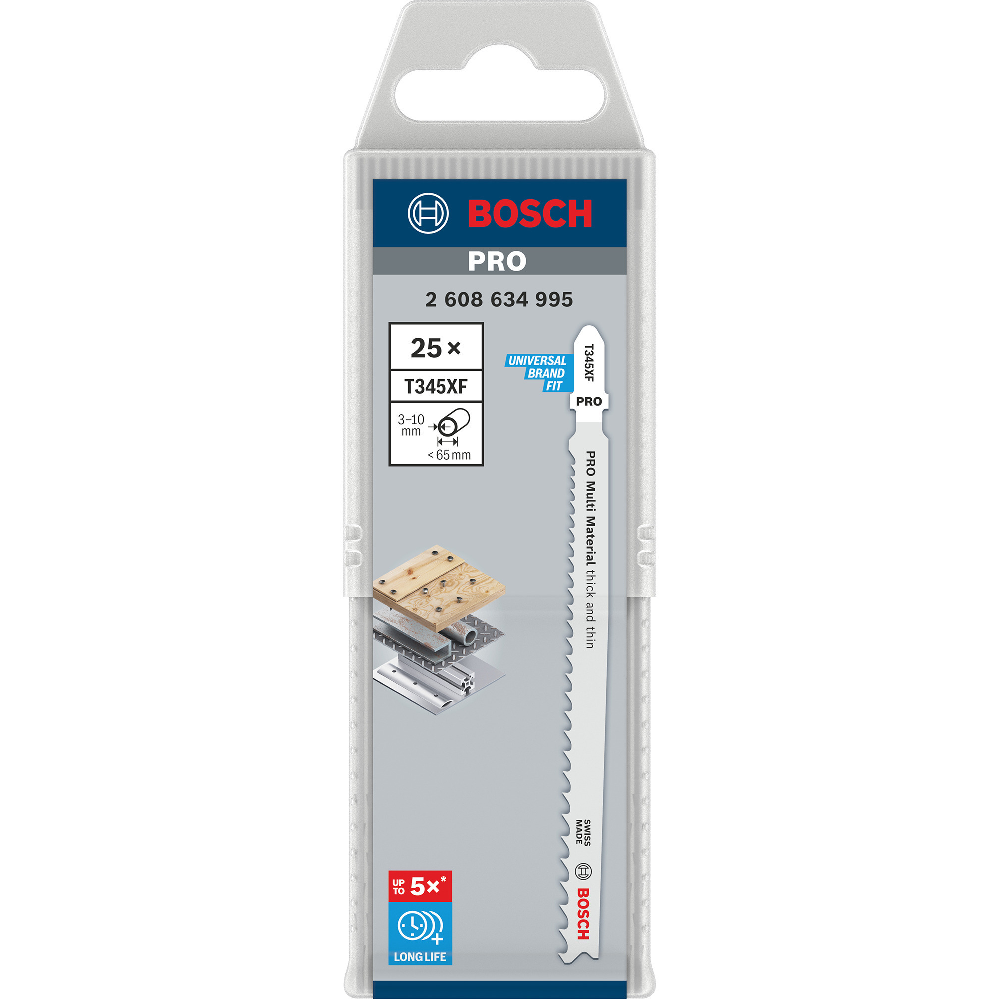 Bosch Stichsägeblatt T 345 XF Progressor for Wood and Metal, 132mm | 03165140128032 Bosch Stichsägeblatt T 345 XF Progressor for Wood and Metal, 132mm | 03165140128032