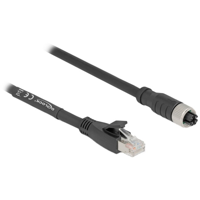 M12 Kabel X-kodiert 8 Pin Buchse > RJ-45 Stecker, Cat.5e S/FTP