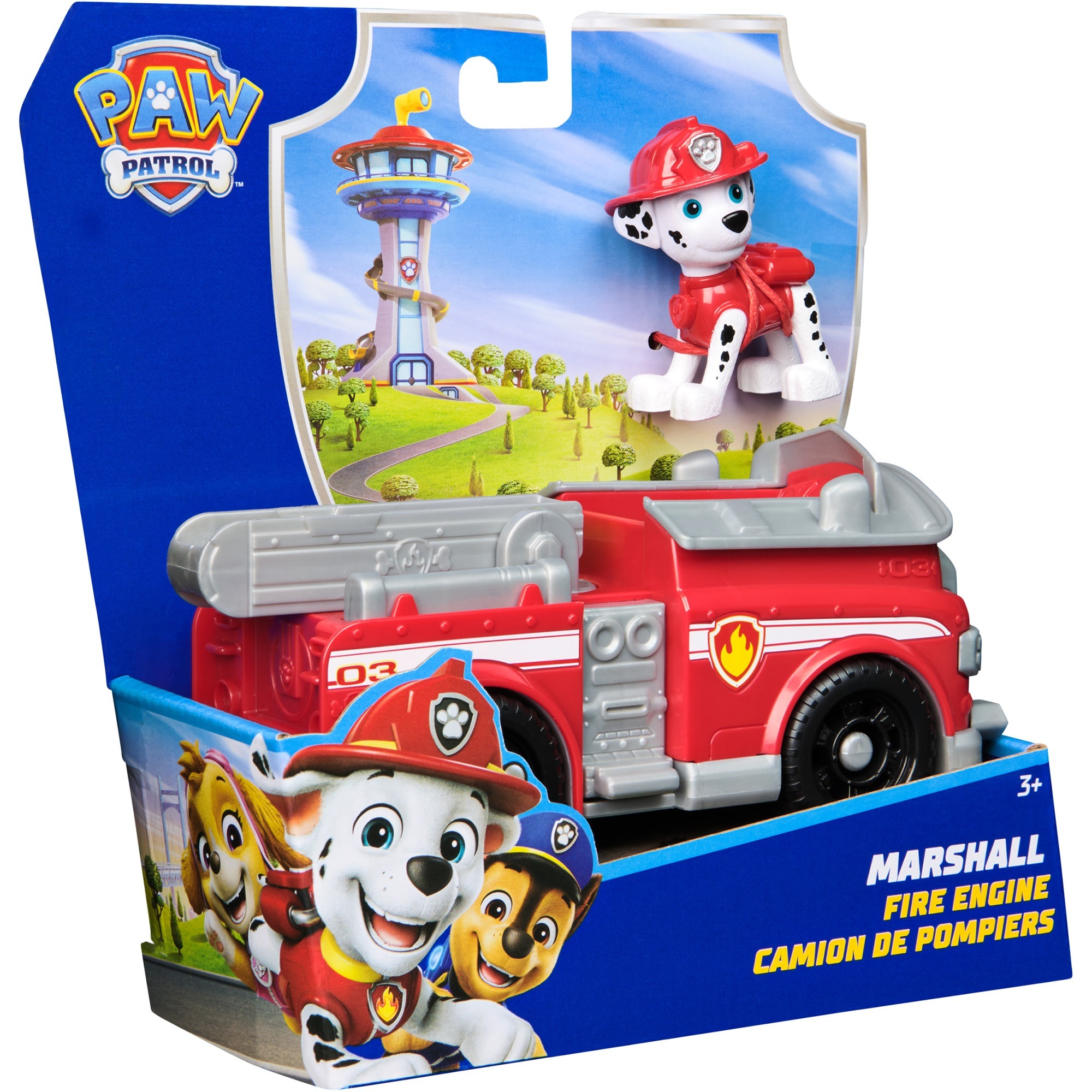 marshall paw patrol spielzeug Spin Master Paw Patrol - Feuerwehrauto mit Marshall Spielfigur