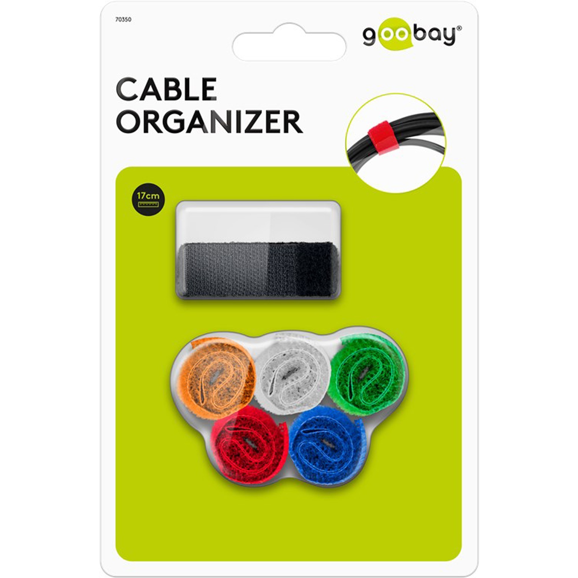 Goobay Kabelmanagement Klettverschluss 6er-Set, Kabelbinder | 04040849703508 Goobay Kabelmanagement Klettverschluss 6er-Set, Kabelbinder | 04040849703508