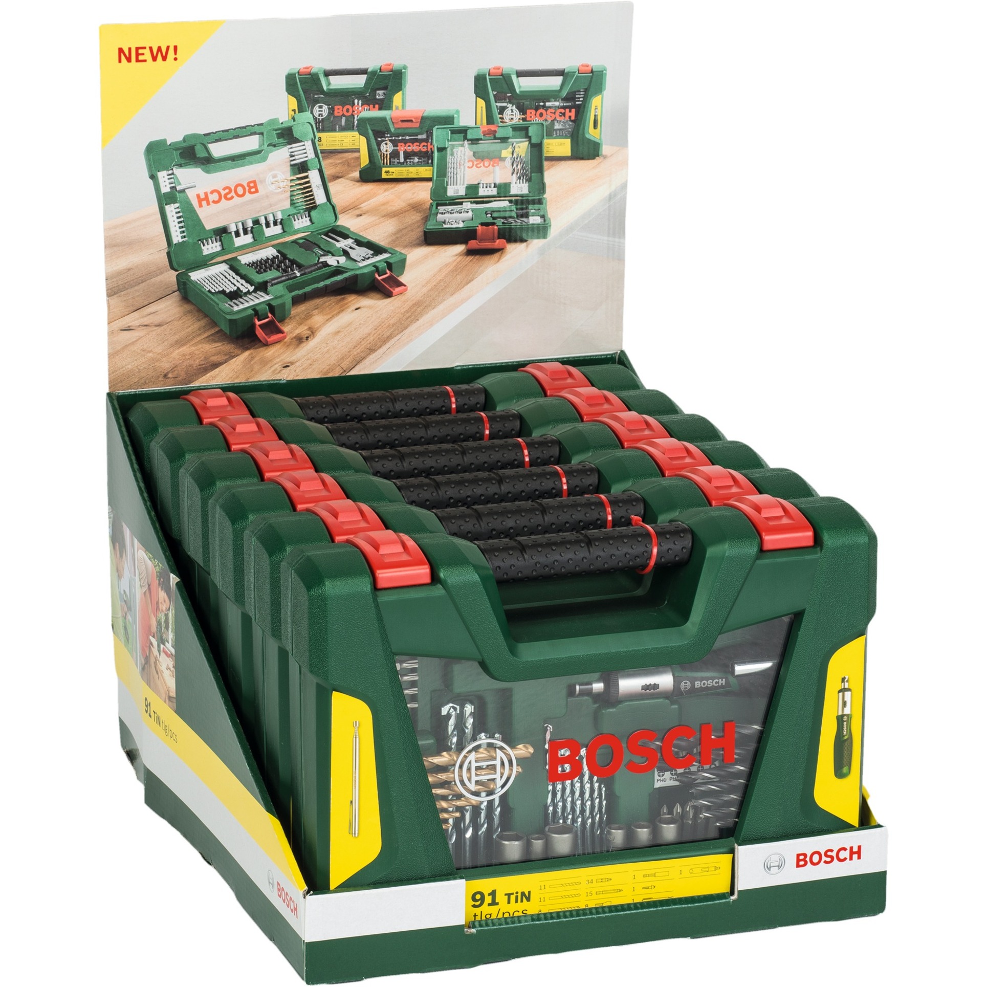 V-Line TIN Bohrer- / Bit-Set, 91-teilig, Bohrer- & Bit-Satz