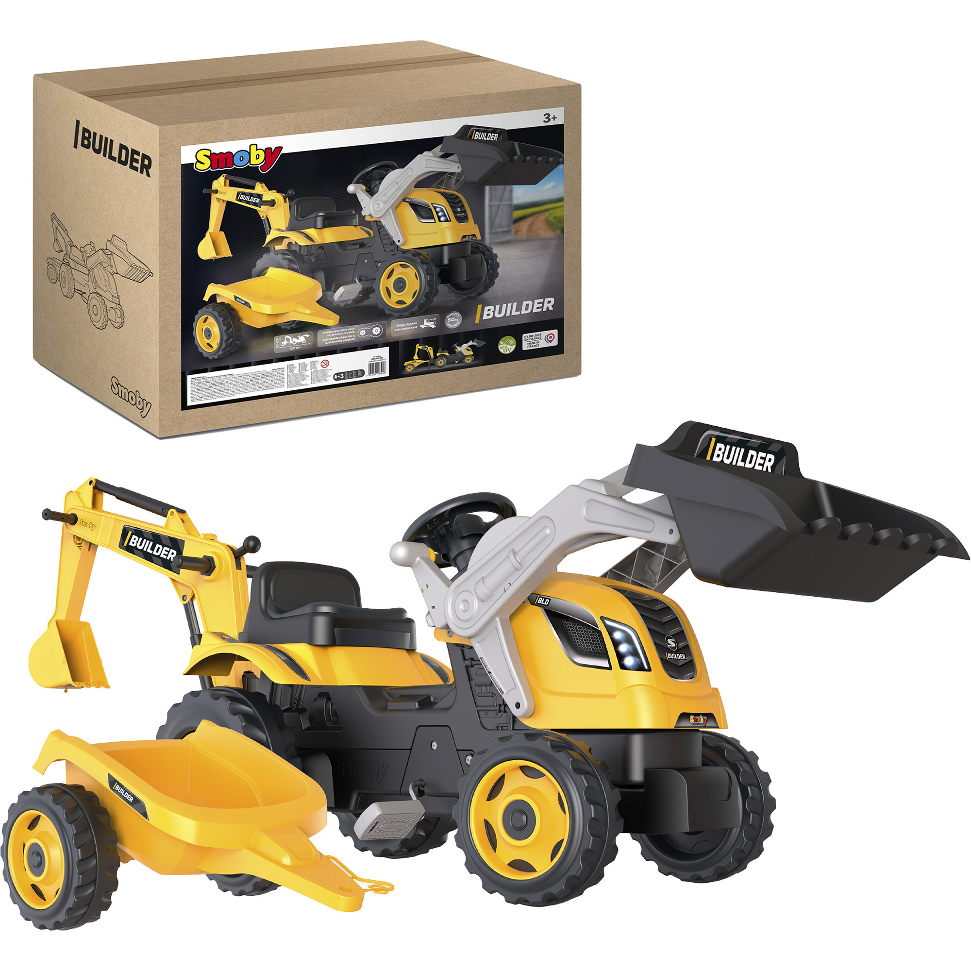 Traktor Builder Max mit Anhänger, Kinderfahrzeug