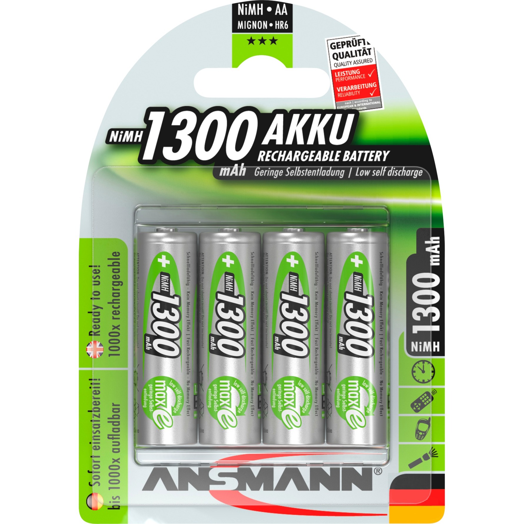 Ansmann 1300mAh, Akku | 04013674030798 Ansmann 1300mAh, Akku | 04013674030798