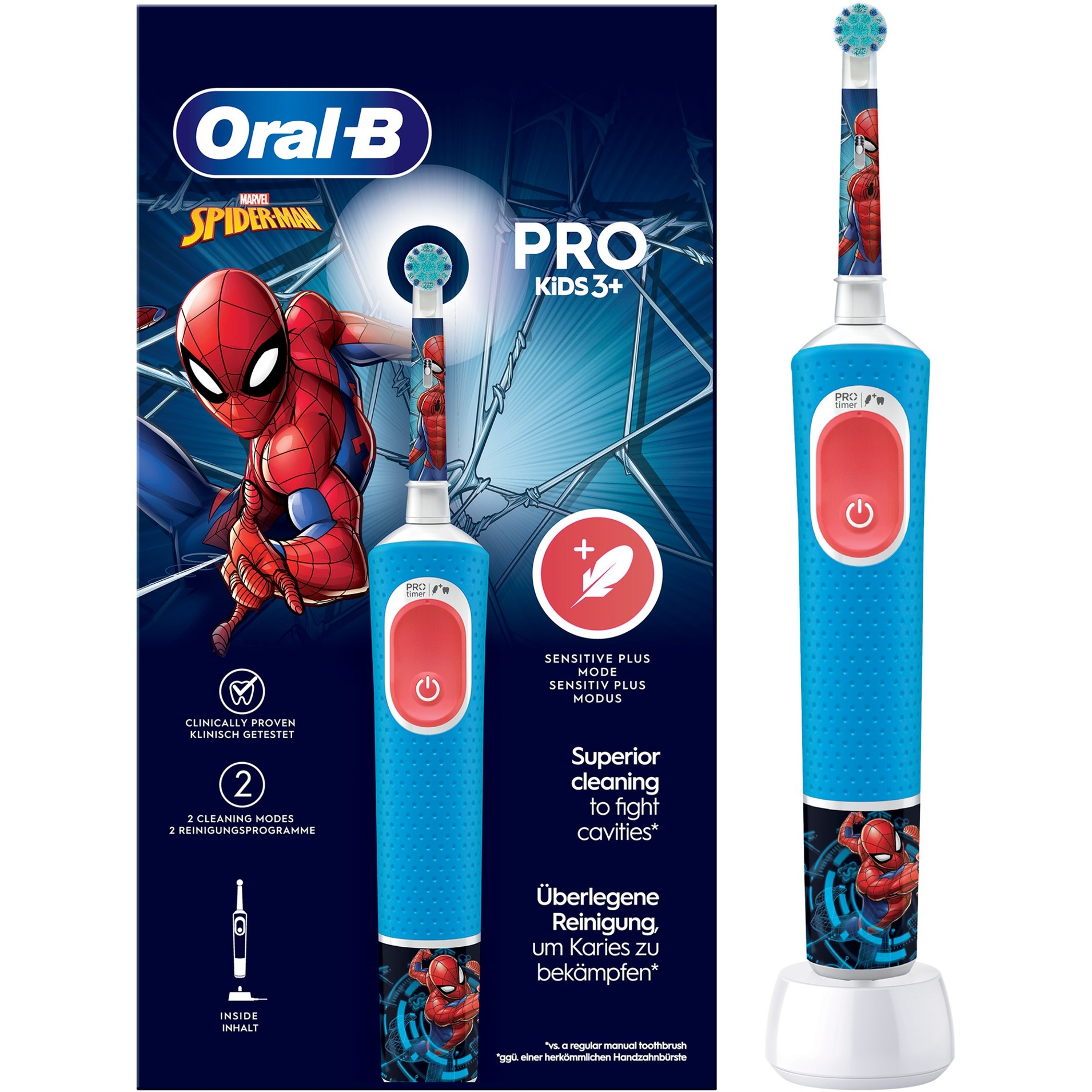 Braun Oral-B Vitality Pro 103 Kids Spiderman, Elektrische Zahnbürste | 08006540772768