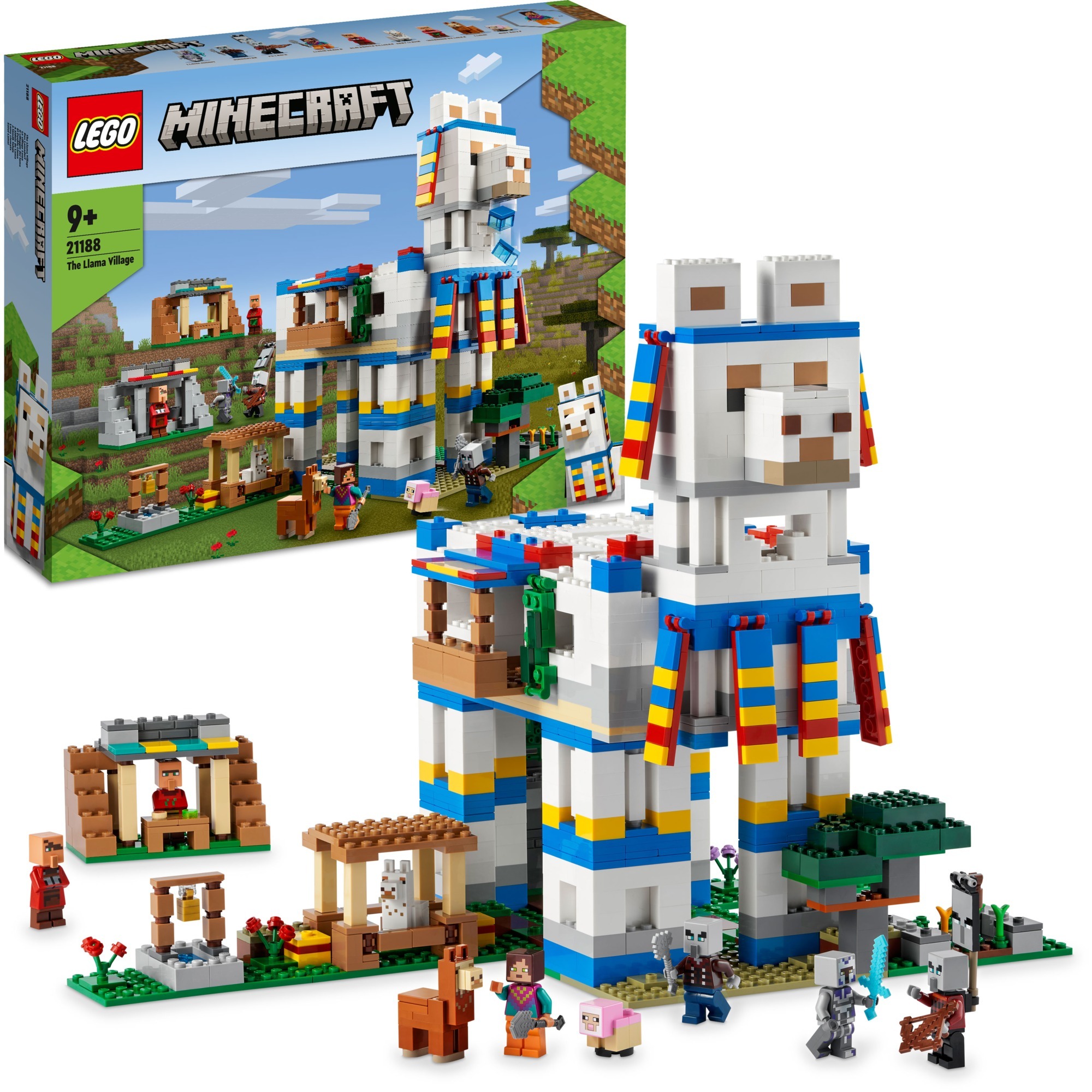 21188 Minecraft Das Lamadorf, Konstruktionsspielzeug