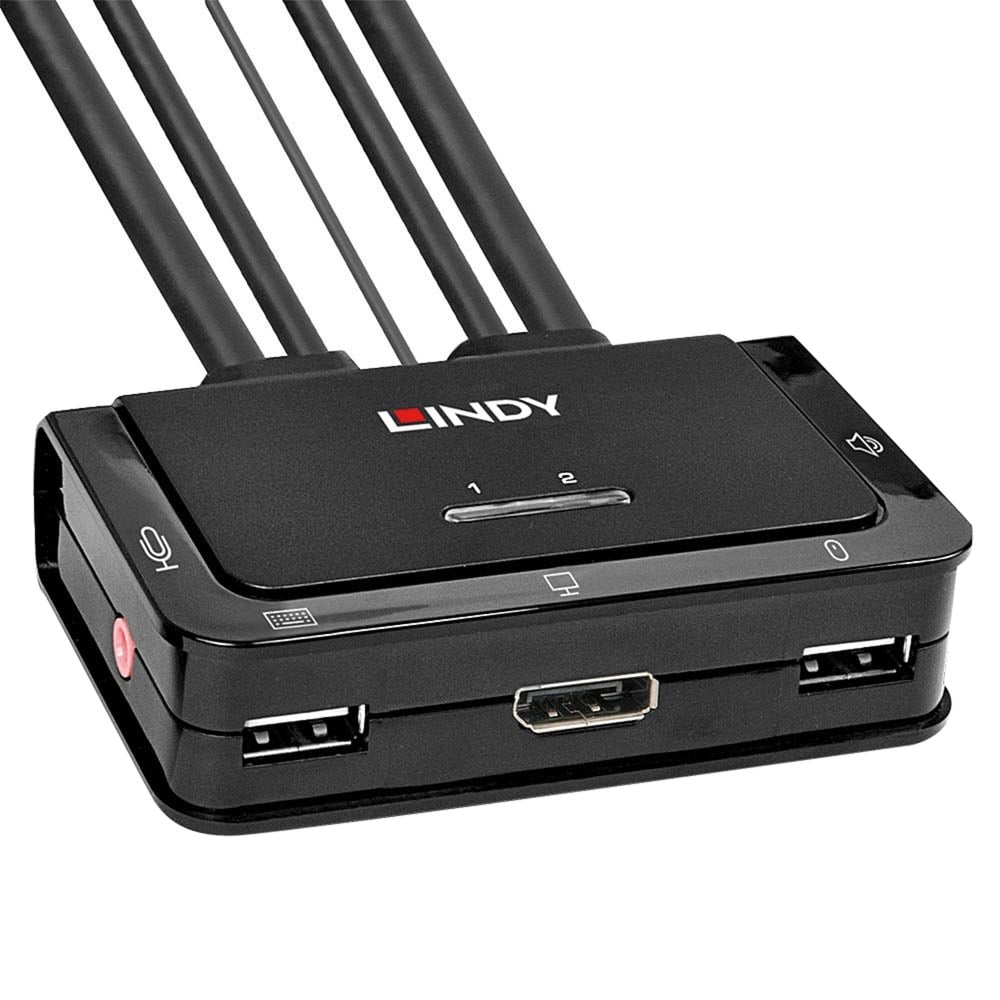Lindy 2 Port DisplayPort 1.2, USB 2.0 & Audio Cable KVM Switch, KVM-Switch | 04002888423441 Lindy 2 Port DisplayPort 1.2, USB 2.0 & Audio Cable KVM Switch, KVM-Switch | 04002888423441