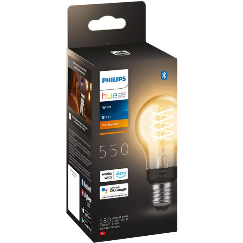 White Filament Lampe E27 A60 550 lm, LED-Lampe