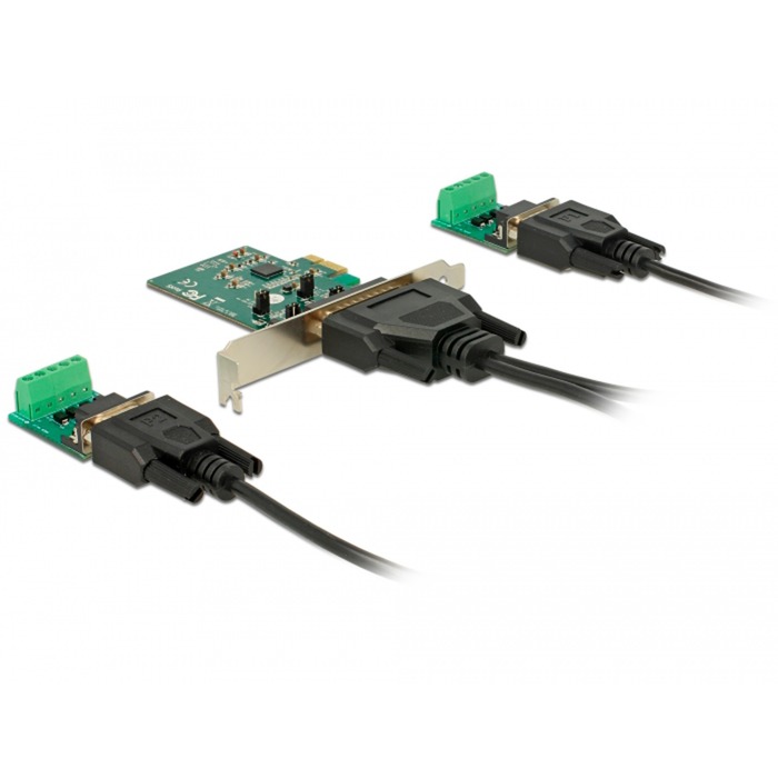Delock PCI Express Karte Mit 4x Seriellen RS-232 Ports - Low Profile, Für Scanner, IoT-Geräte, Windows & Linux