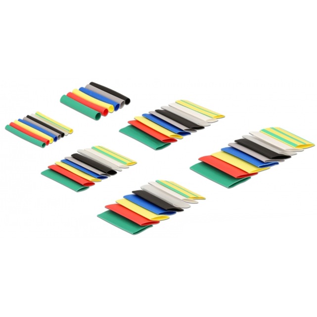 Delock Schrumpfschlauch Set 108 Stück farbig | 04043619194001