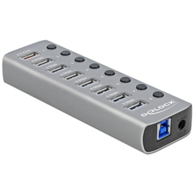 USB 3.2 Gen 1 Hub mit 7 Ports + 1 Schnellladeport + 1 USB-C PD 3.0 Port , USB-Hub