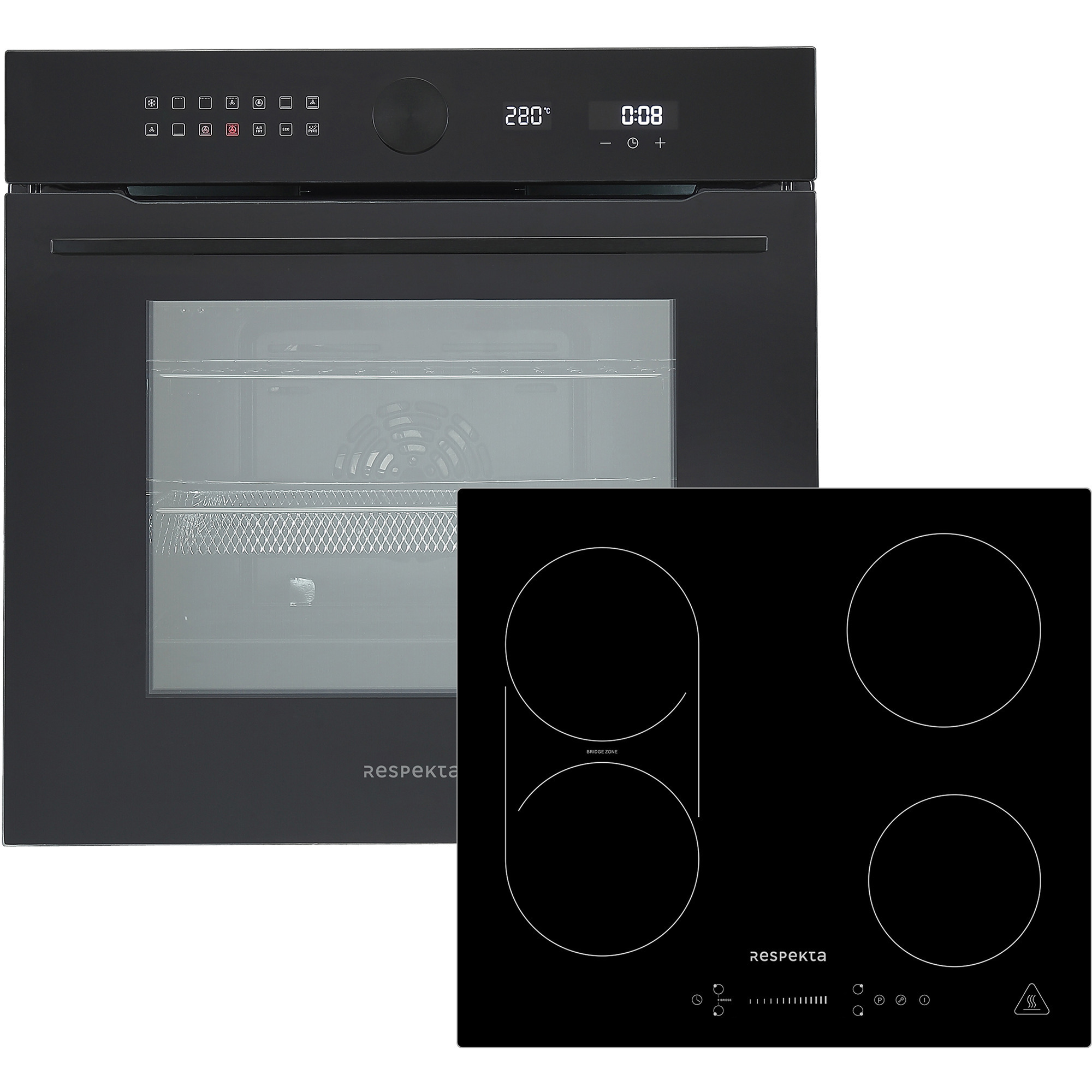 Respekta ASET9006600i, Backofen-Set schwarz