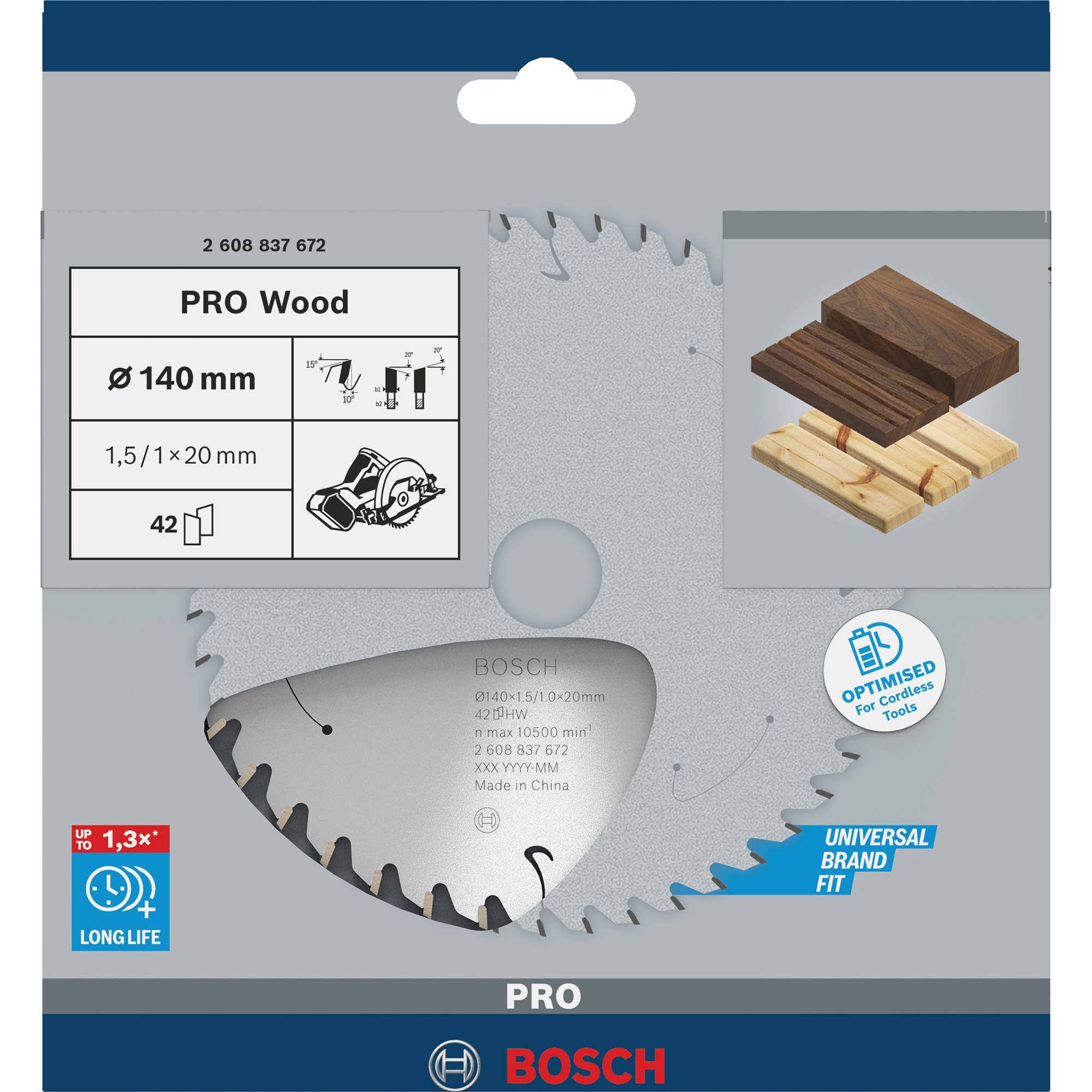 PRO Wood cordless Kreissägeblatt, Ø 140mm, 42Z