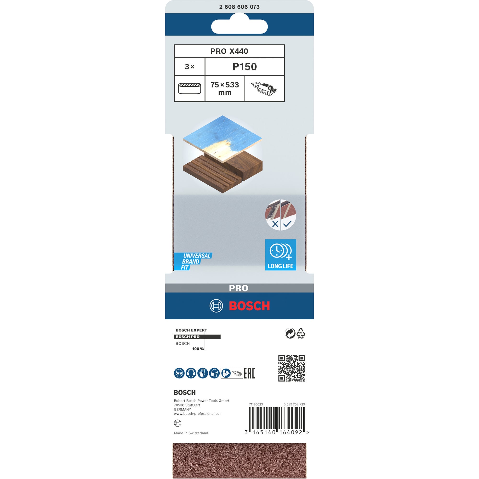 PRO X440 Schleifband, 75x533mm, K150