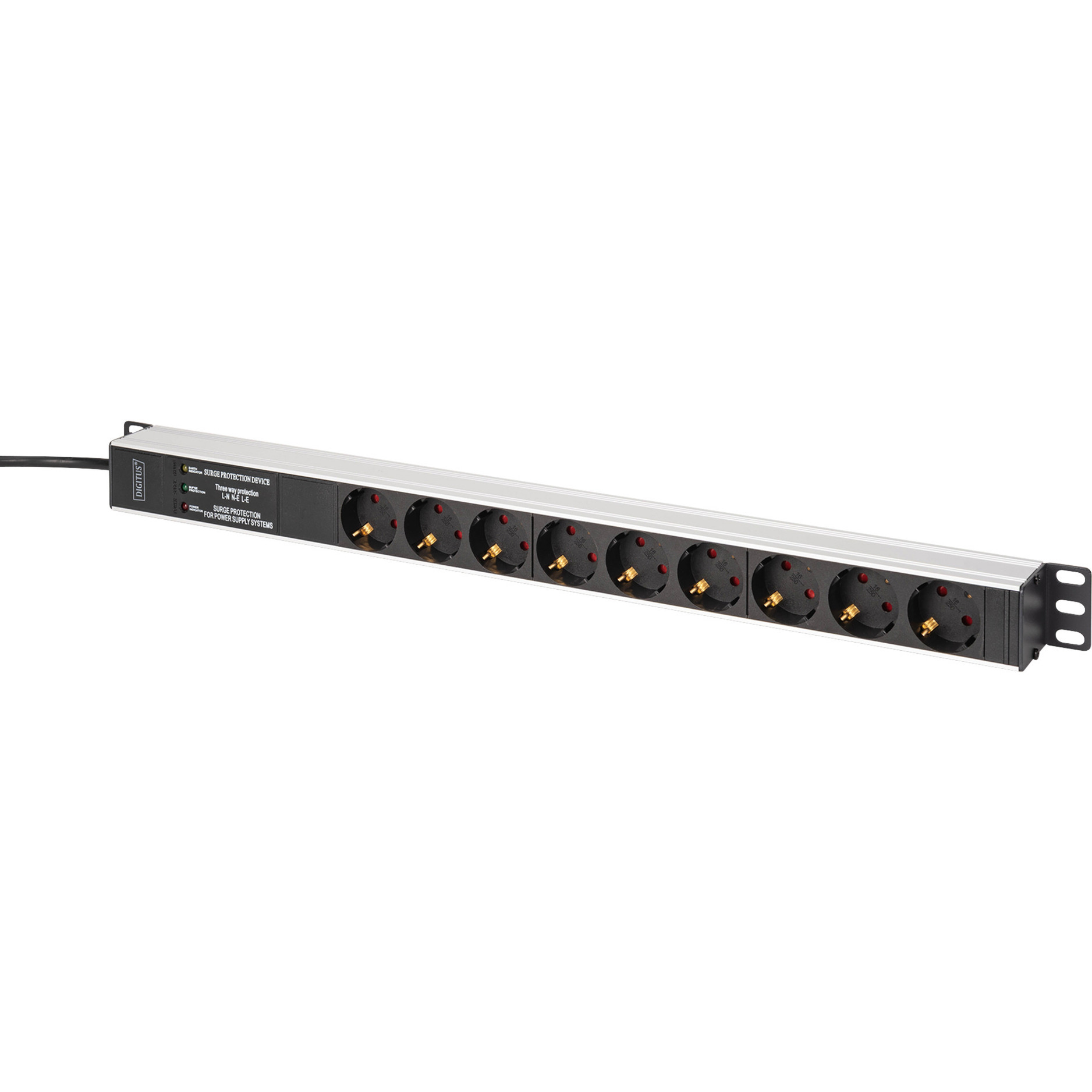 Steckdosenleiste PDU mit Aluminiumprofil, 9-fach