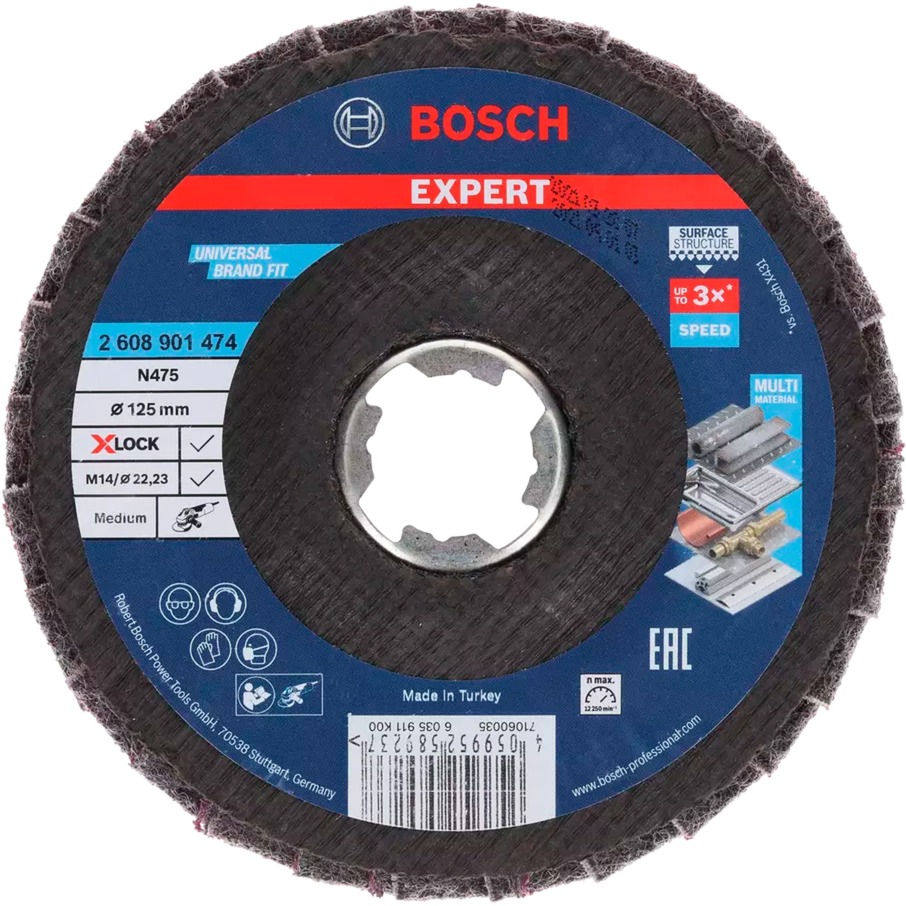 Bosch X-LOCK Fächerscheibe EXPERT N475 SCM, Ø 125mm, Schleifscheibe | 04059952589237 Bosch X-LOCK Fächerscheibe EXPERT N475 SCM, Ø 125mm, Schleifscheibe | 04059952589237