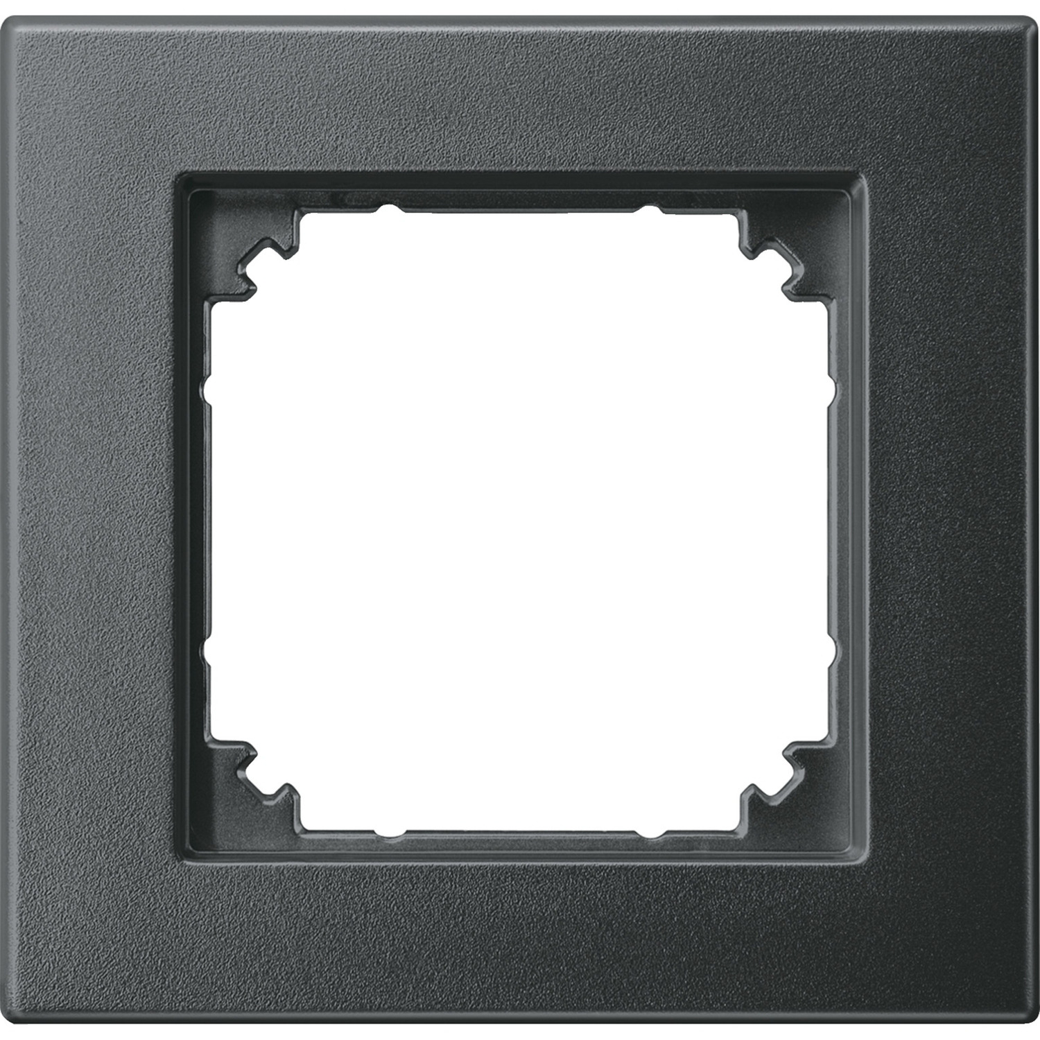 Rahmen einfach, Thermoplast edelmatt, Schutzart IP20, Schlagfestigkeit IK02, 85,8x83,4x10,1 mm