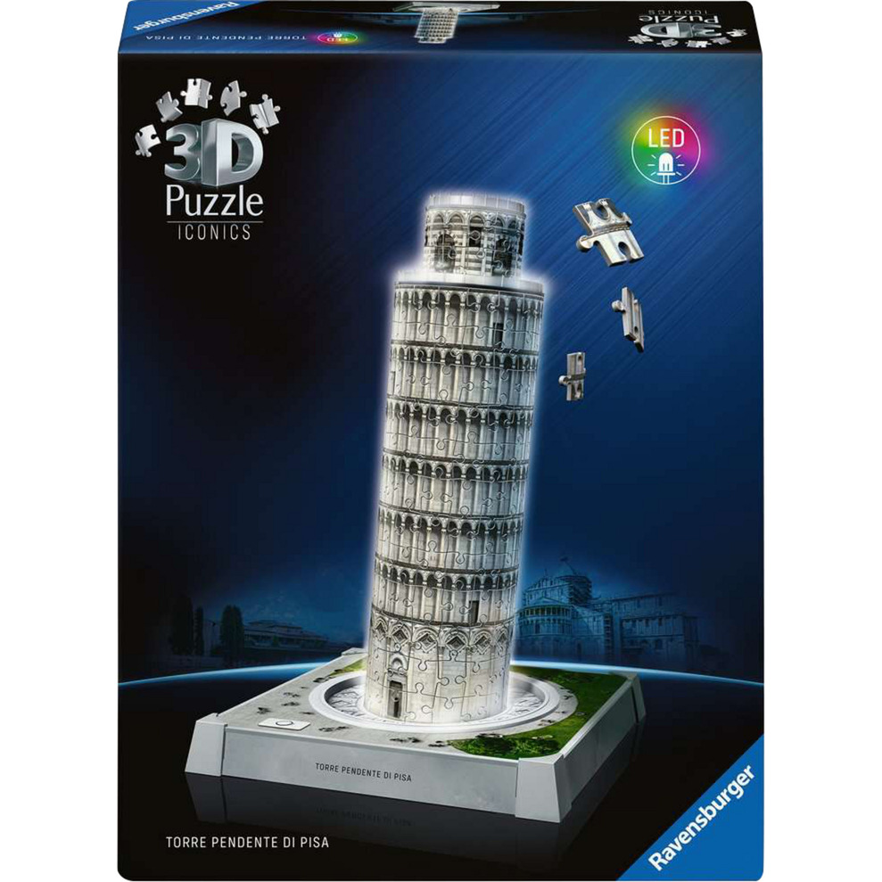 3D Puzzle Iconics: Schiefer Turm von Pisa - mit Licht