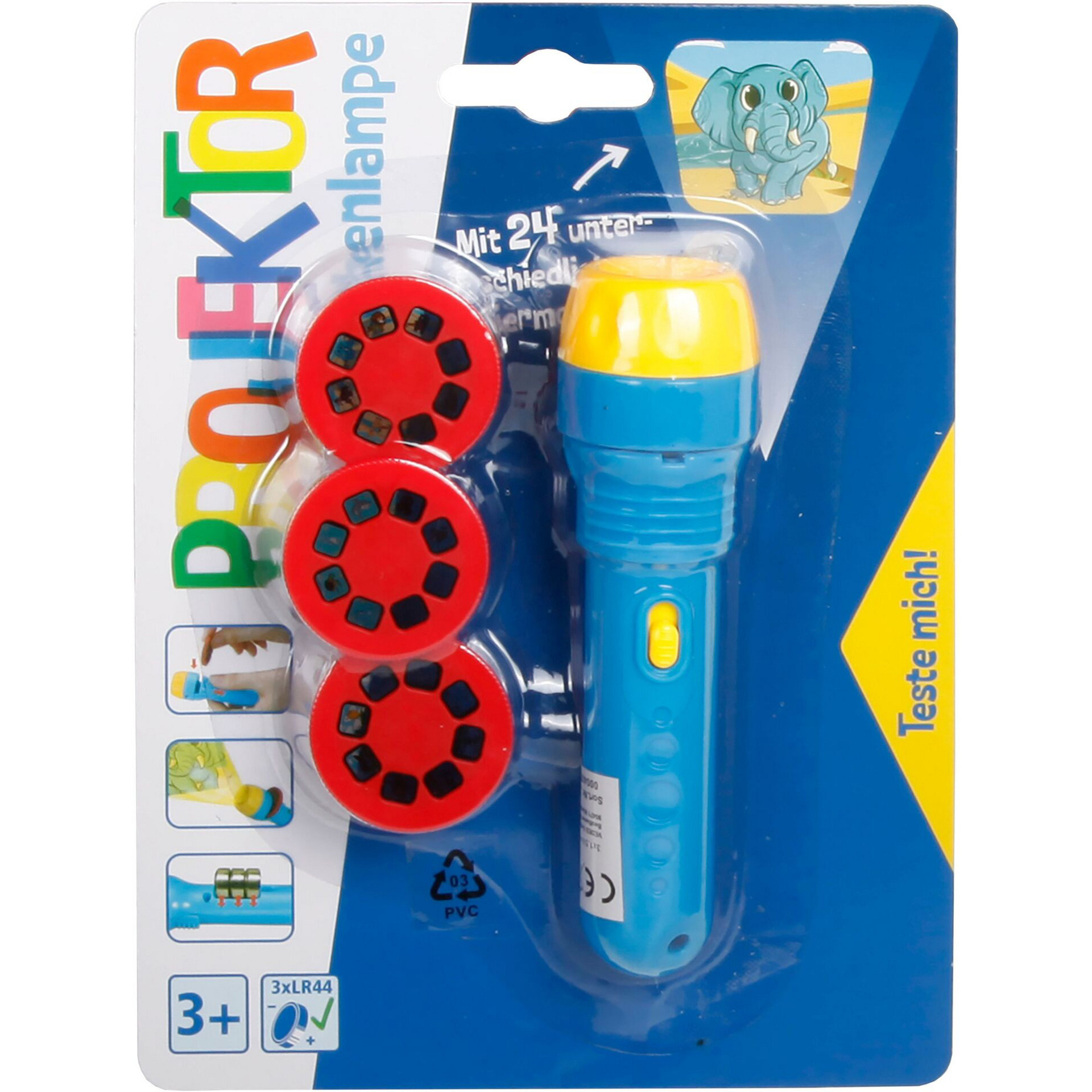 Projektor Taschenlampe inklusive drei Projektor Scheiben