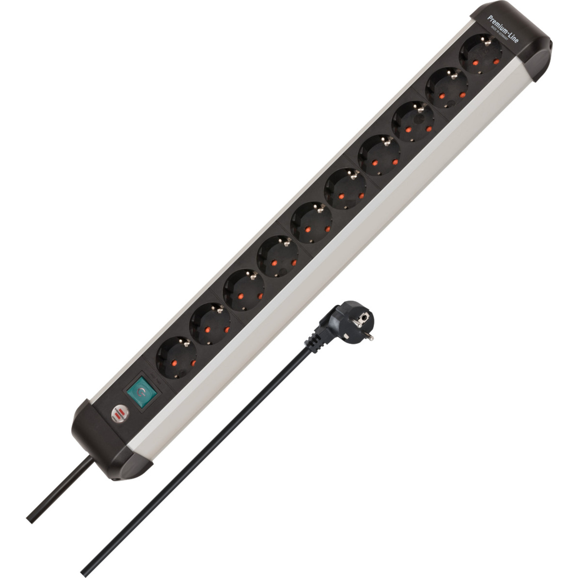 Premium-Alu-Line Steckdosenleiste 10-fach
