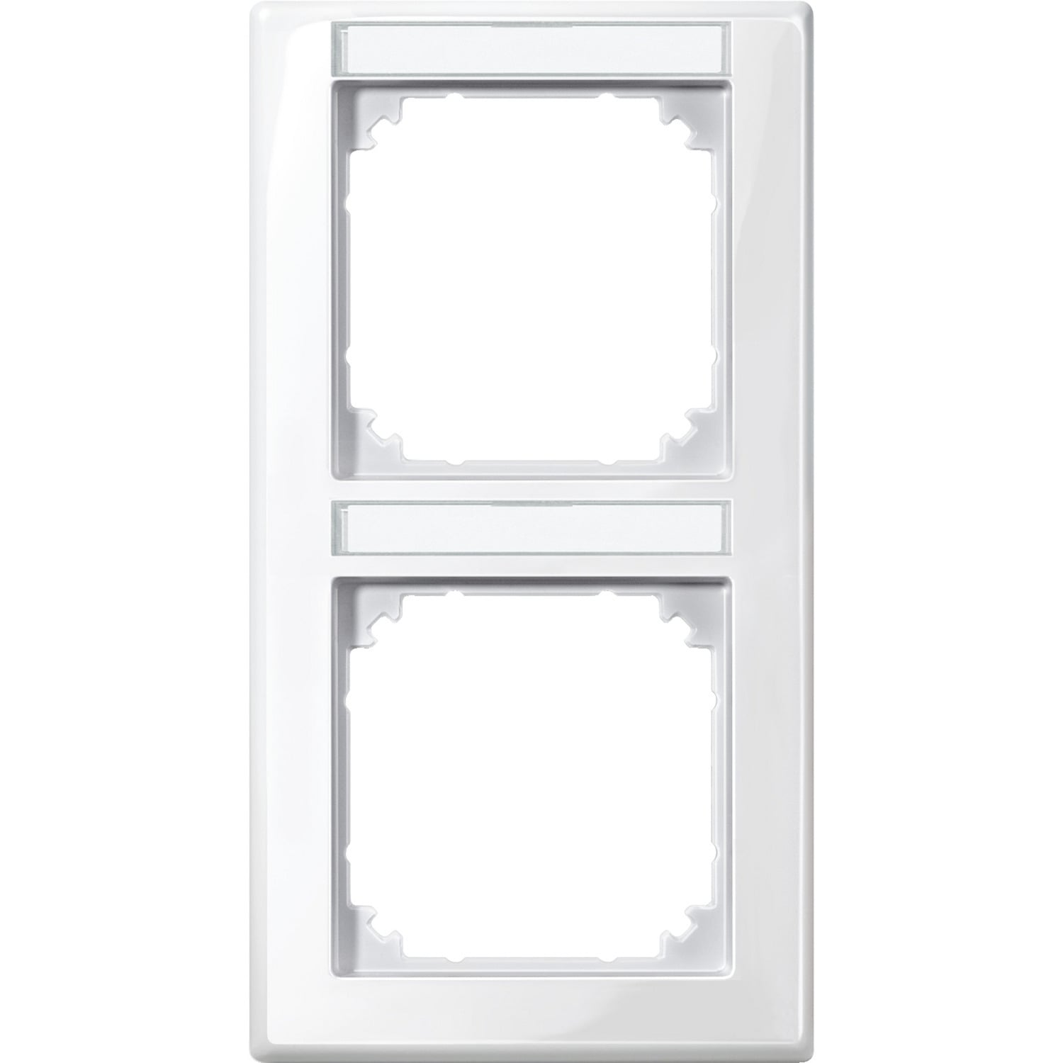 Rahmen 2-fach mit Beschriftungsträger, glänzend, Thermoplast, 80,5 x 151,7 x 10,1 mm