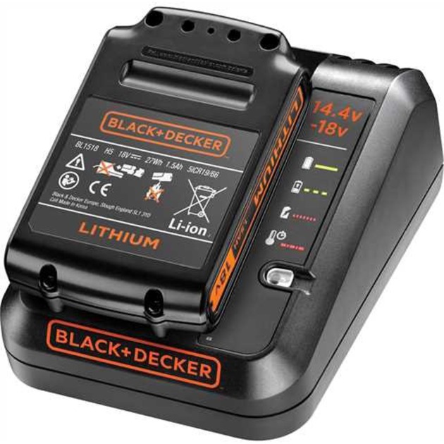 BLACK+DECKER 1A Ladegerät + 1.5Ah Li-Ion Akku | 05035048481684 BLACK+DECKER 1A Ladegerät + 1.5Ah Li-Ion Akku | 05035048481684