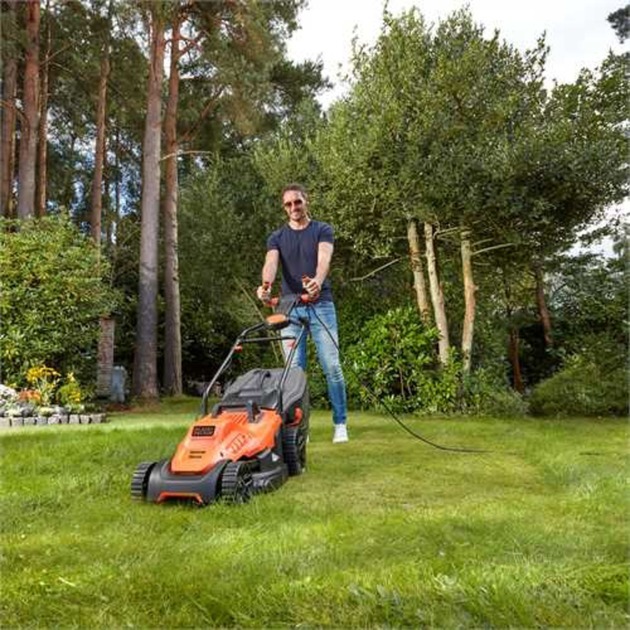BLACK+DECKER Rasenmäher BEMW471ESQS, 38cm orange/schwarz, 1.600 Watt