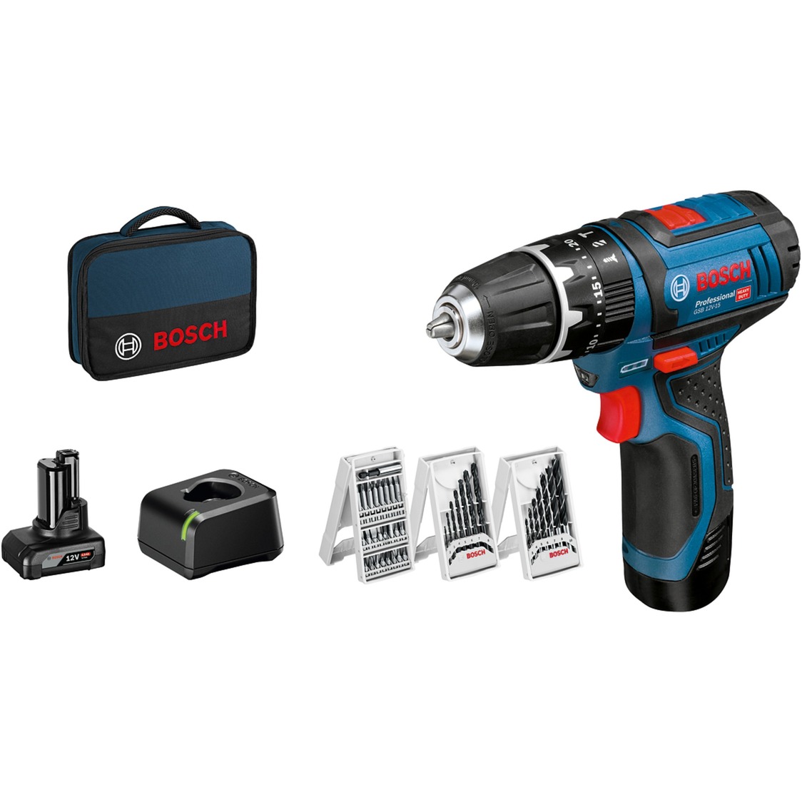 Bosch Akku-Schlagbohrschrauber GSB 12V-15 Professional, 12 Volt | 03165140895064 Bosch Akku-Schlagbohrschrauber GSB 12V-15 Professional, 12 Volt | 03165140895064