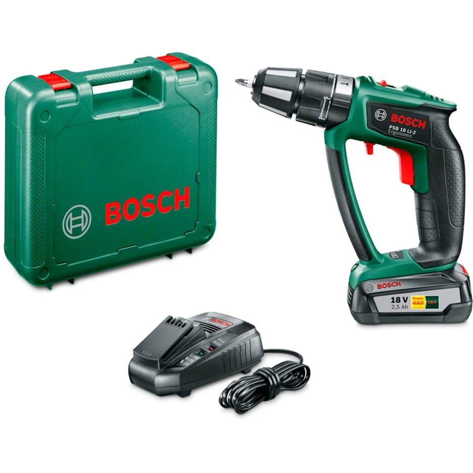 Bosch Akku-Schlagbohrschrauber PSB 18 LI-2 Ergonomic, 18Volt, Schlagbohrmaschine | 03165140814218 Bosch Akku-Schlagbohrschrauber PSB 18 LI-2 Ergonomic, 18Volt, Schlagbohrmaschine | 03165140814218