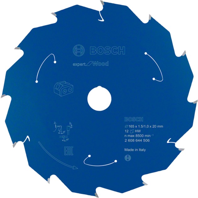 EXPERT Wood Kreissägeblatt, Ø 165mm, 12Z