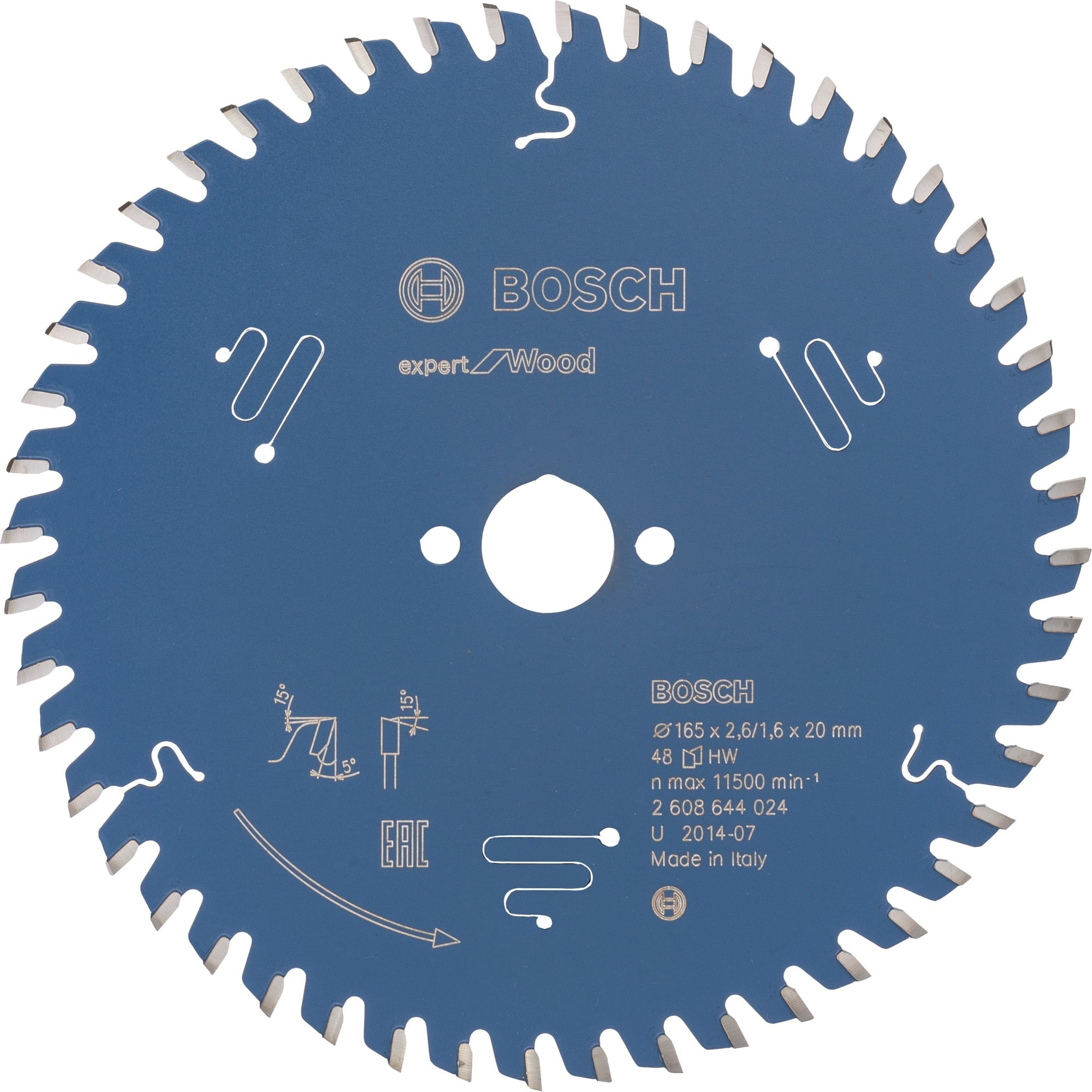 EXPERT Wood Kreissägeblatt, Ø 165mm, 48Z