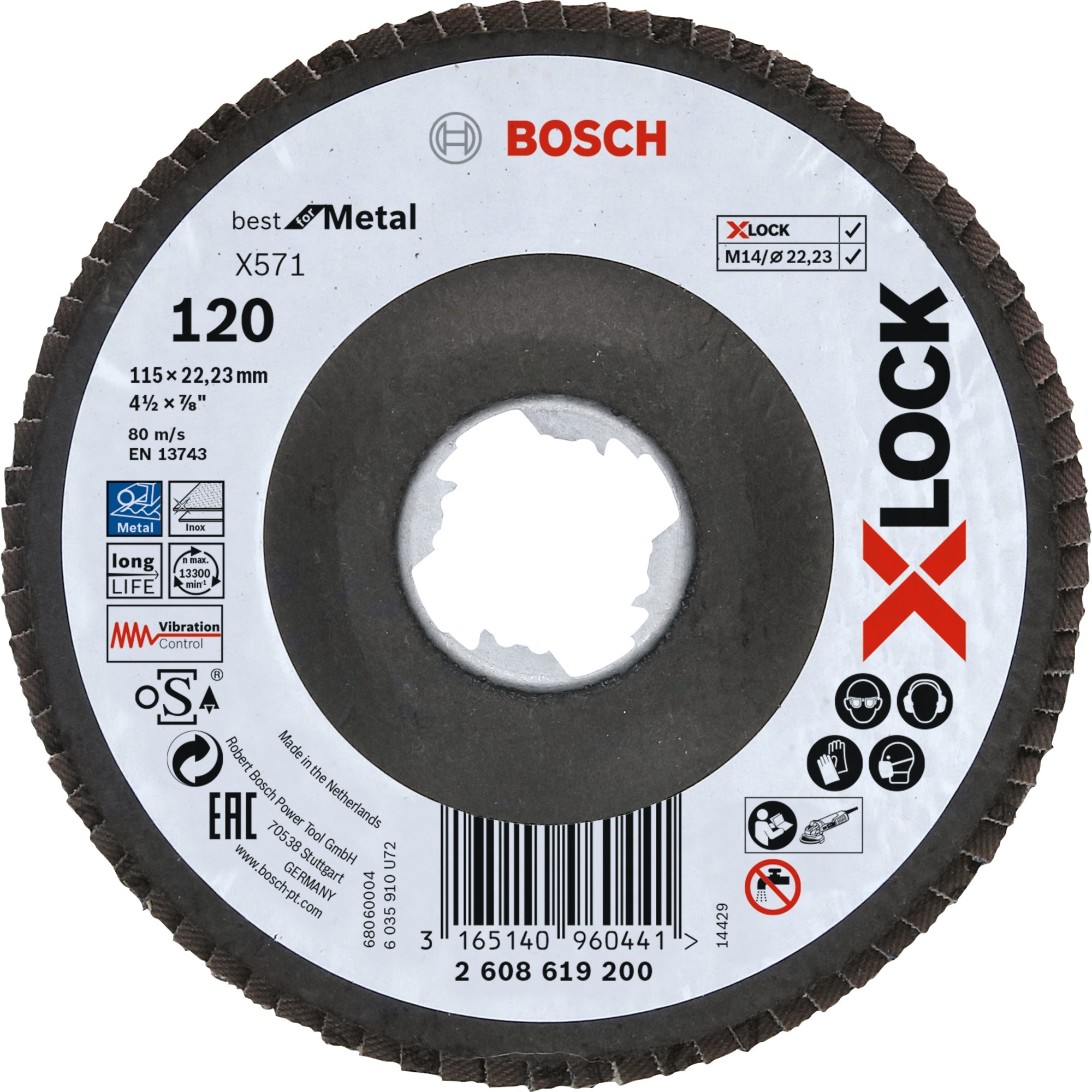 PRO X571 X-LOCK Fächerschleifscheibe, Ø 115mm, K120
