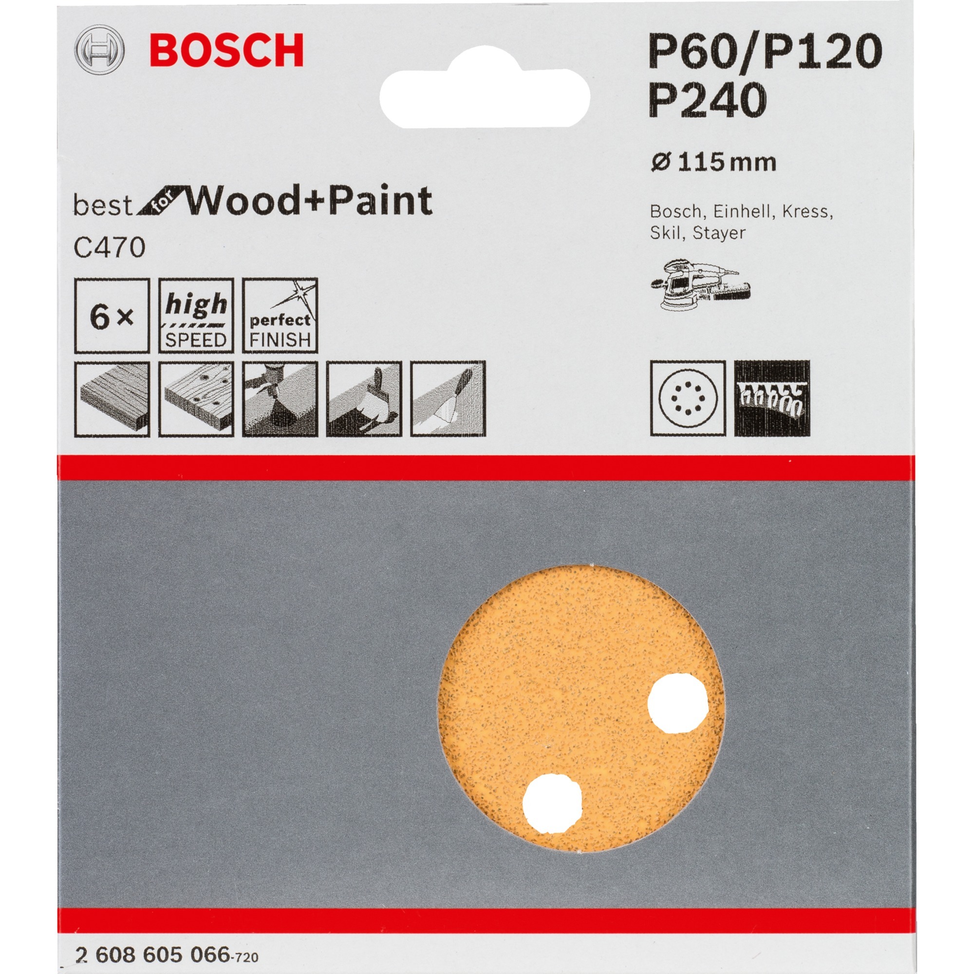 Bosch Schleifblatt C470 Best for Wood and Paint,115mm | 03165140158831