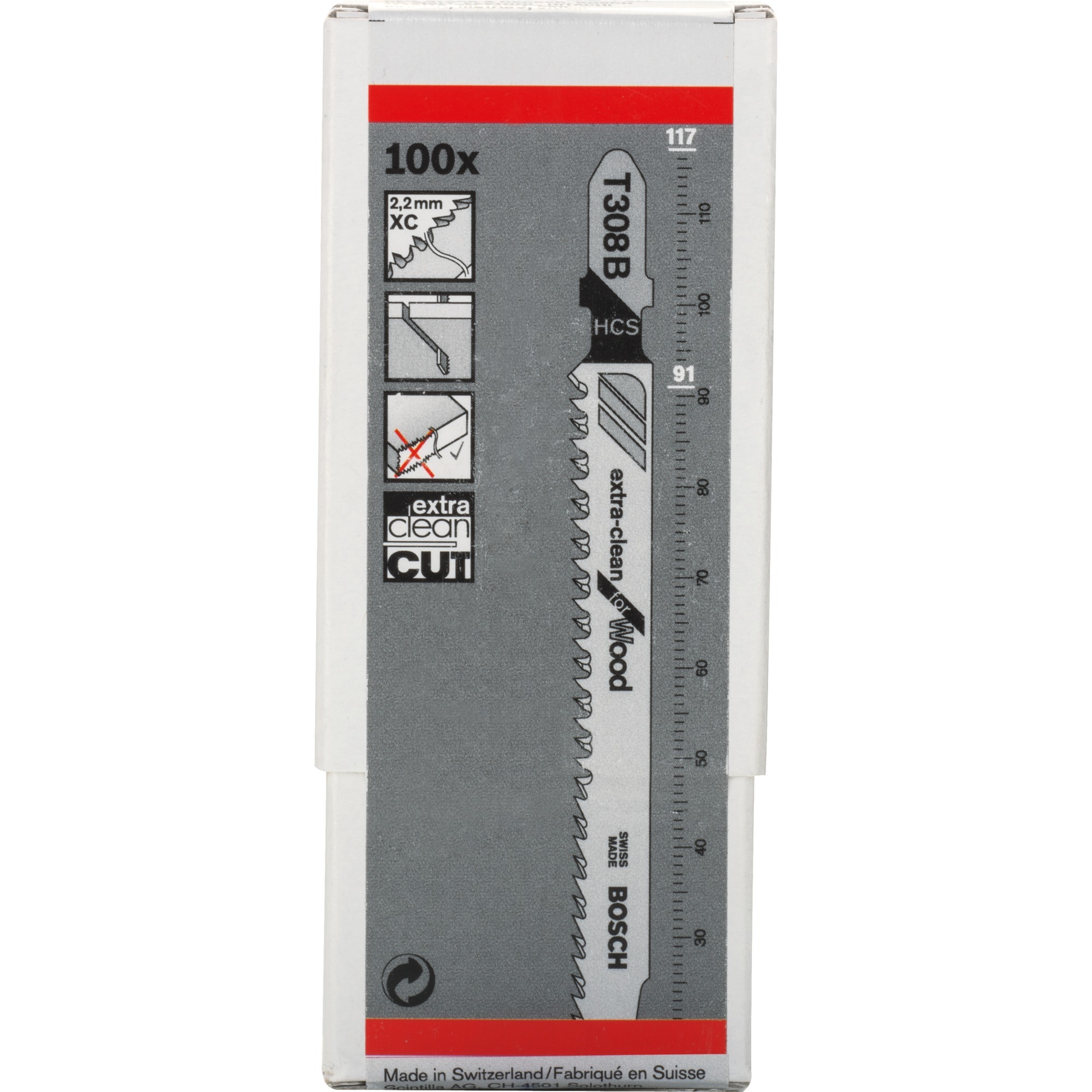 Bosch Stichsägeblatt T 308 B Extra-Clean for Wood, 100 Stück | 03165140470308 Bosch Stichsägeblatt T 308 B Extra-Clean for Wood, 100 Stück | 03165140470308