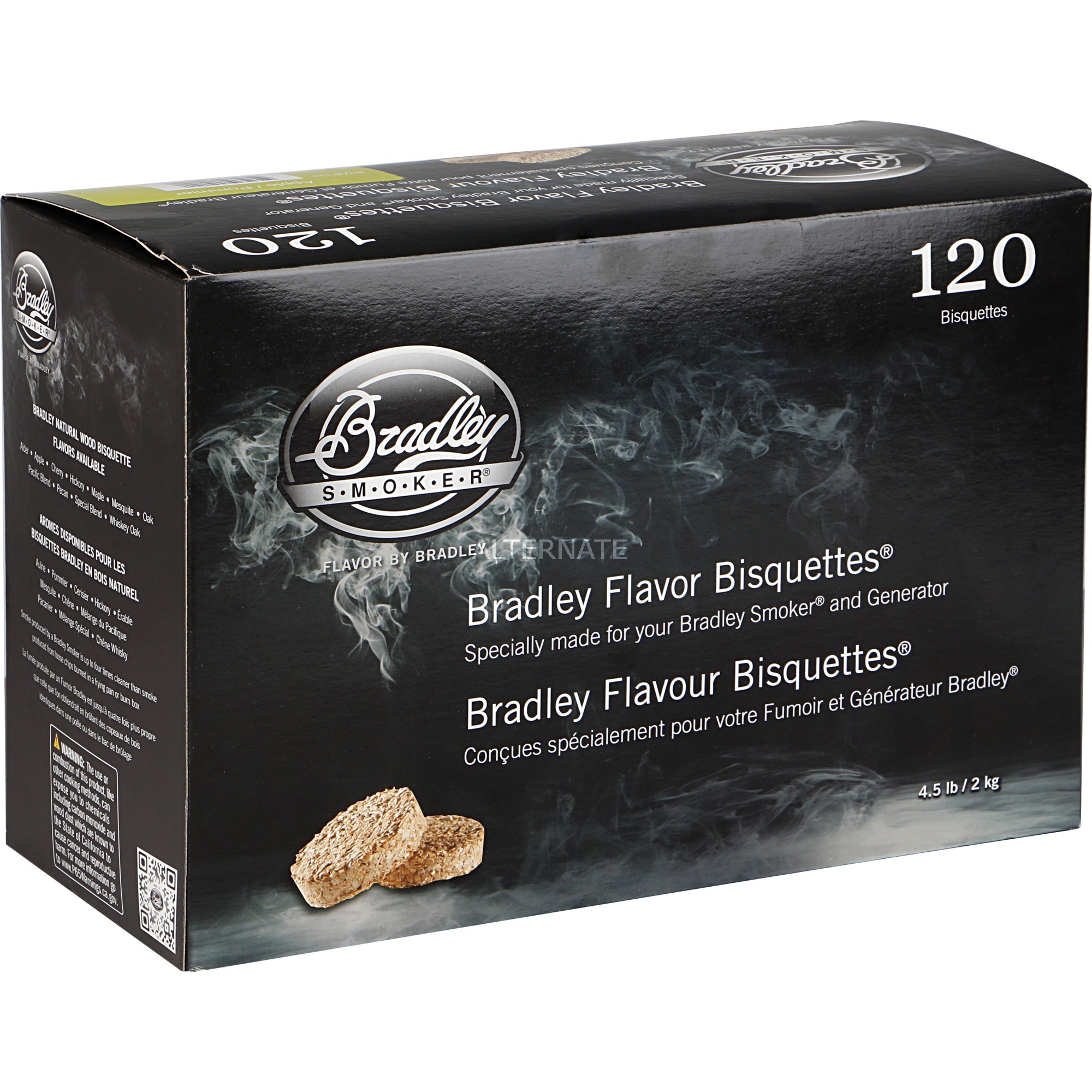 Bradley Apfel Bisquetten, 120 Stück, Räucherholz | 00689796550120