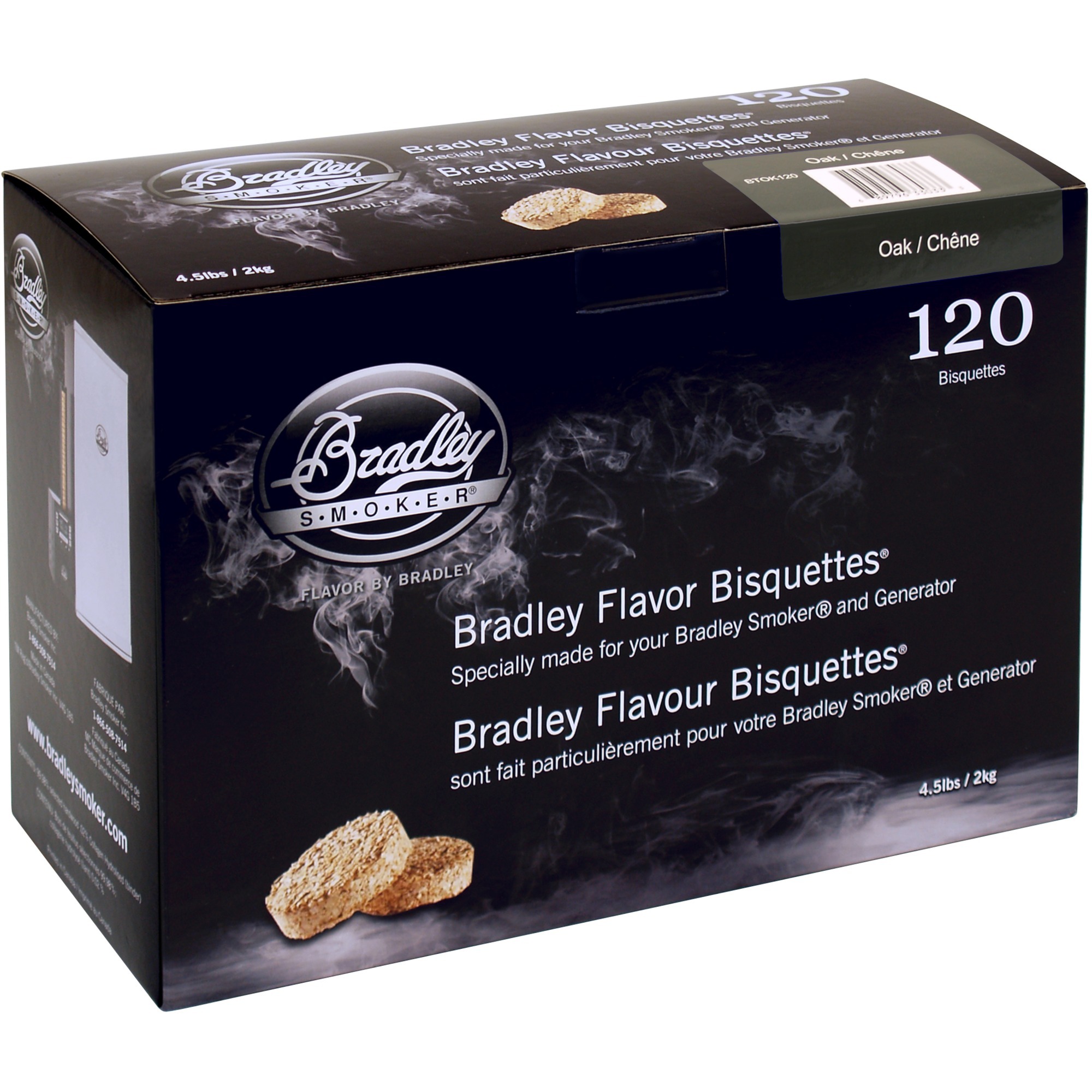 Bradley Eiche Bisquetten, 120 Stück, Räucherholz | 00689796330333