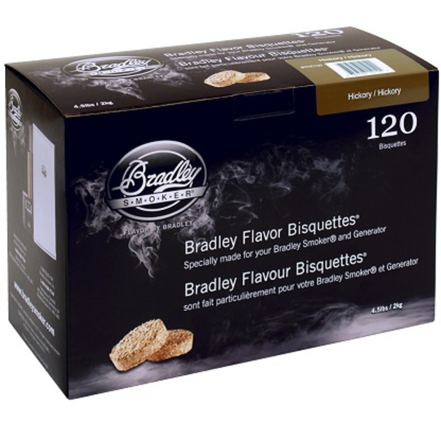 Bradley Hickory Bisquetten, 120 Stück, Räucherholz | 00689796150122 Bradley Hickory Bisquetten, 120 Stück, Räucherholz | 00689796150122